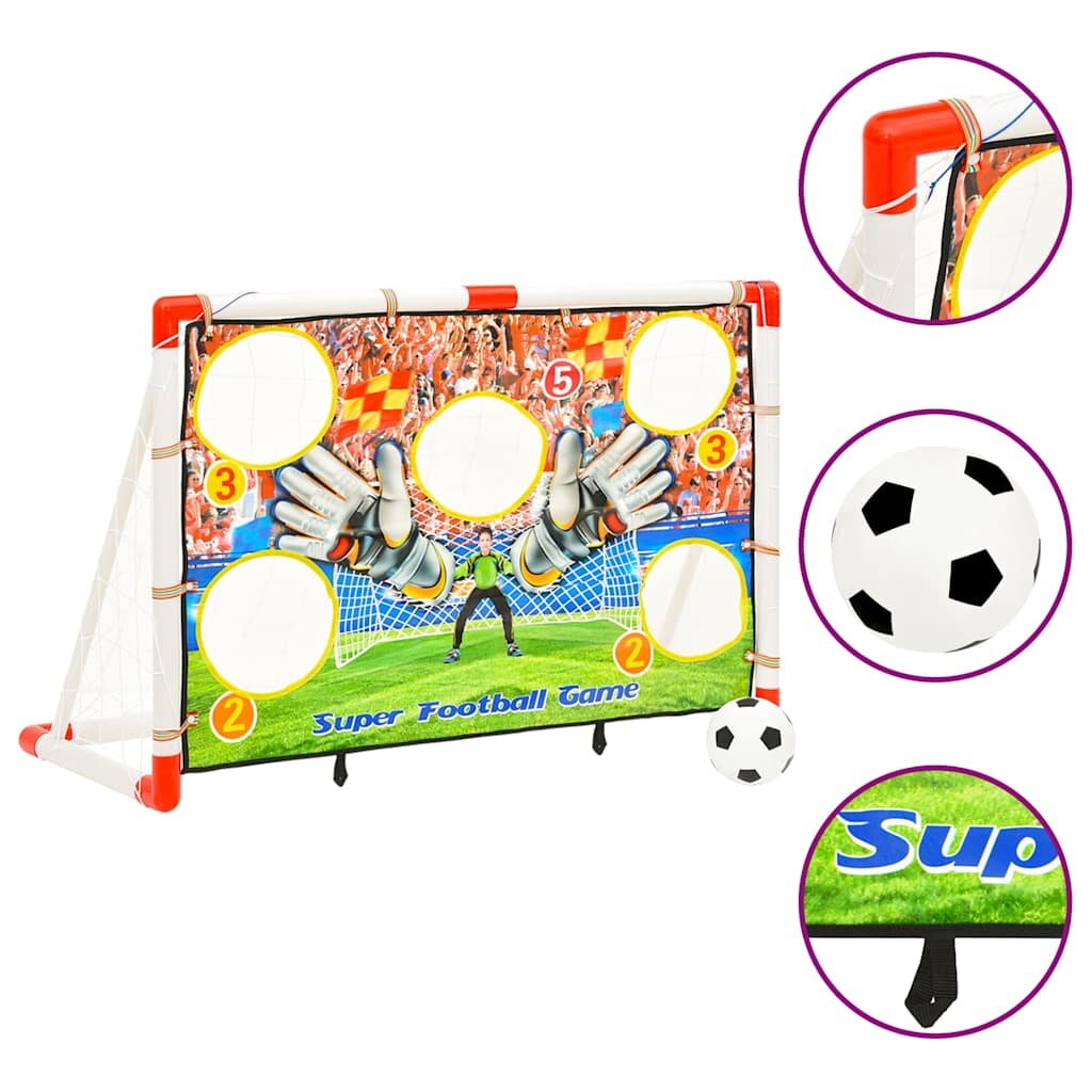 vidaXL Sada detských futbalových bránok so stenou 120x51x775 cm