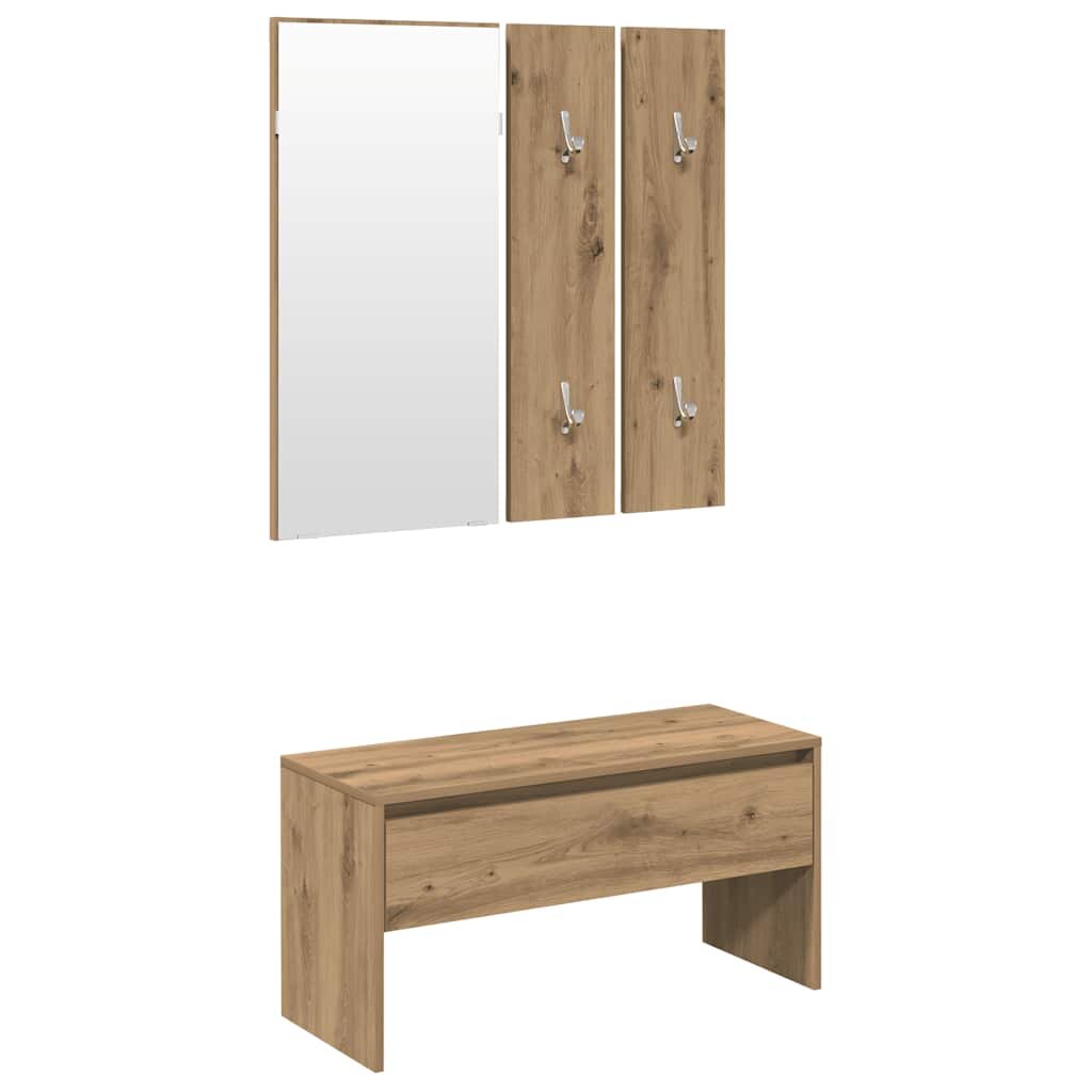 vidaXL Sada nábytku do predsiene Artisan Oak Engineered Wood