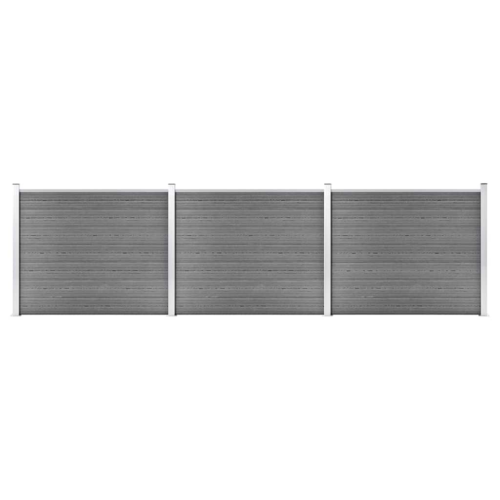 vidaXL Sada plotových panelov WPC 526x146 cm sivá