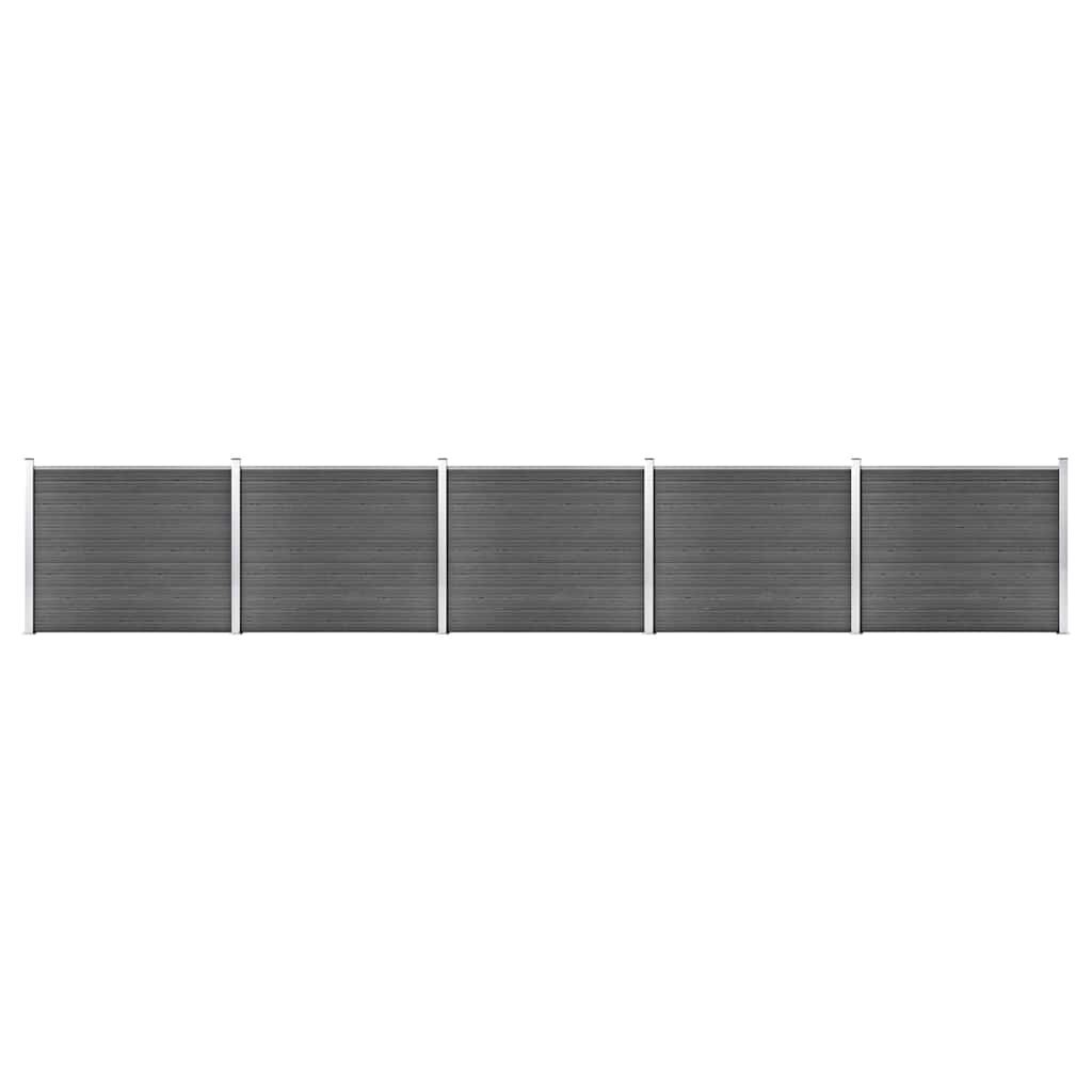 vidaXL Sada plotových panelov WPC 872x146 cm čierna
