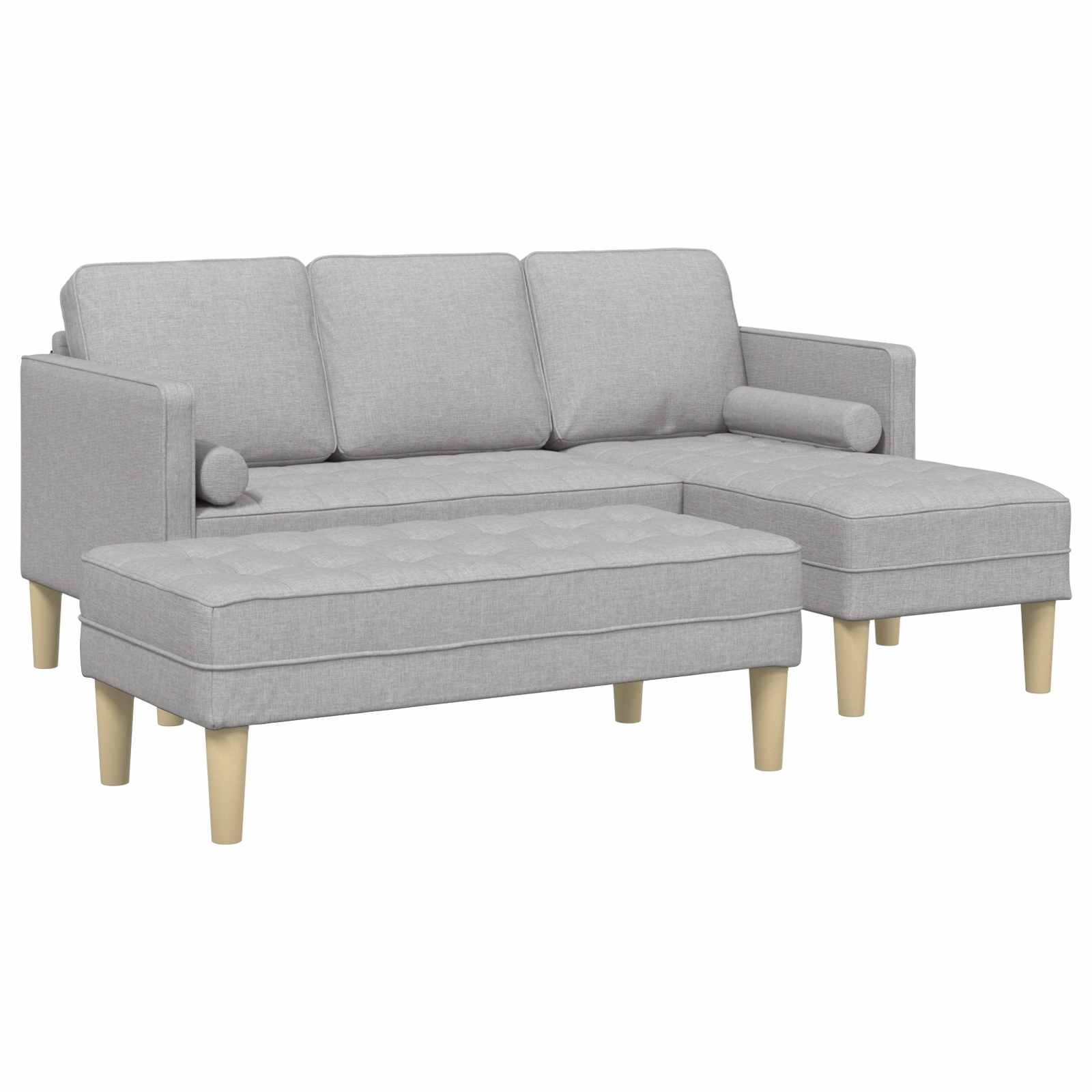 vidaXL Sada pohoviek 2 ks Oblá šedá Polyester