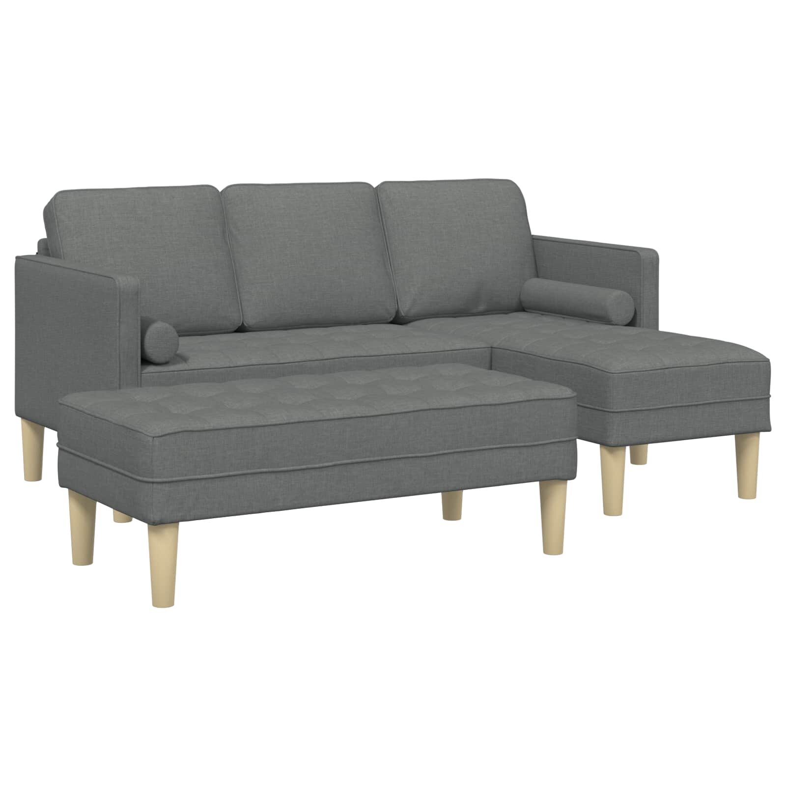 vidaXL Sada pohoviek 2 ks Tmavo šedá Polyester
