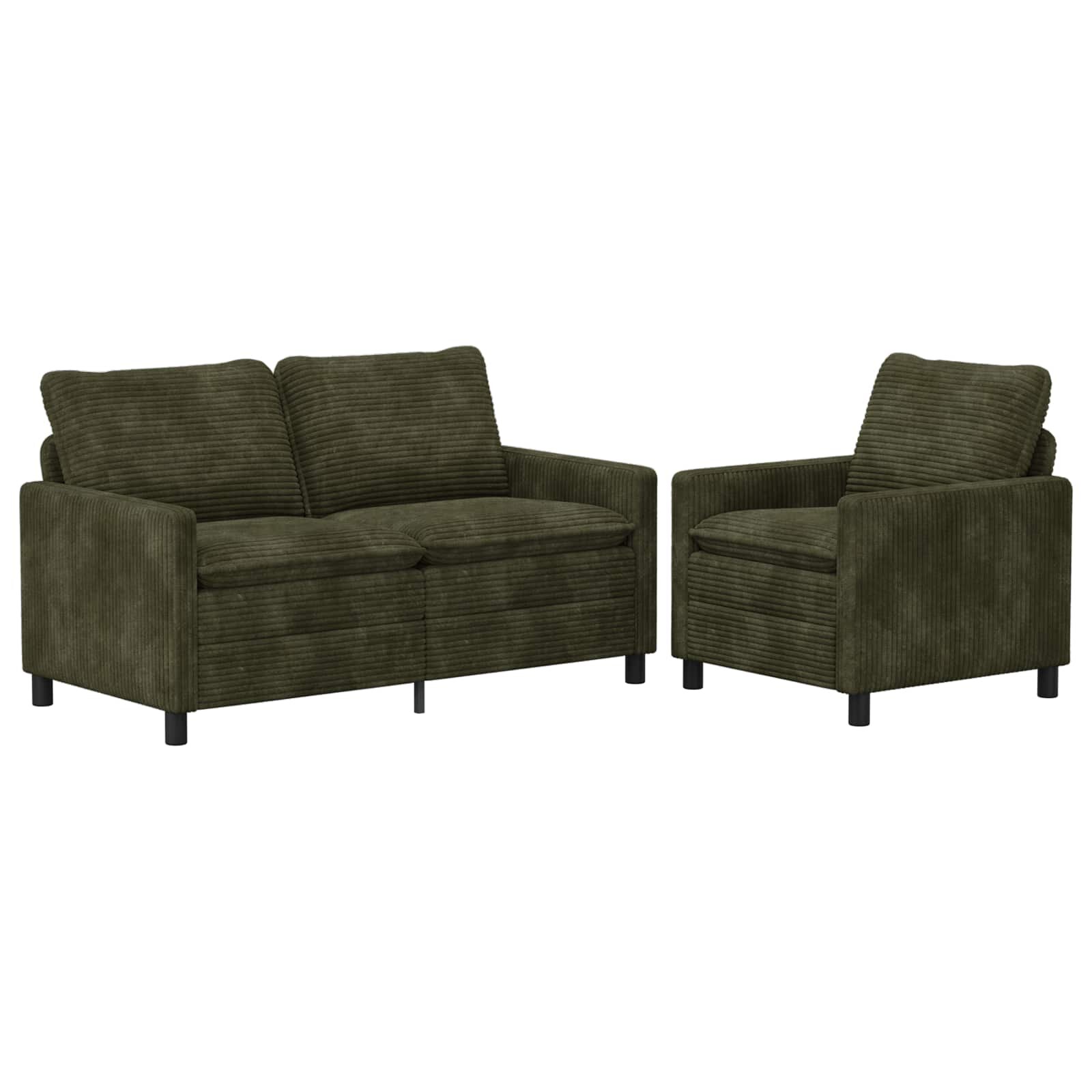 vidaXL Sada pohoviek 2 ks Zelená Polyester