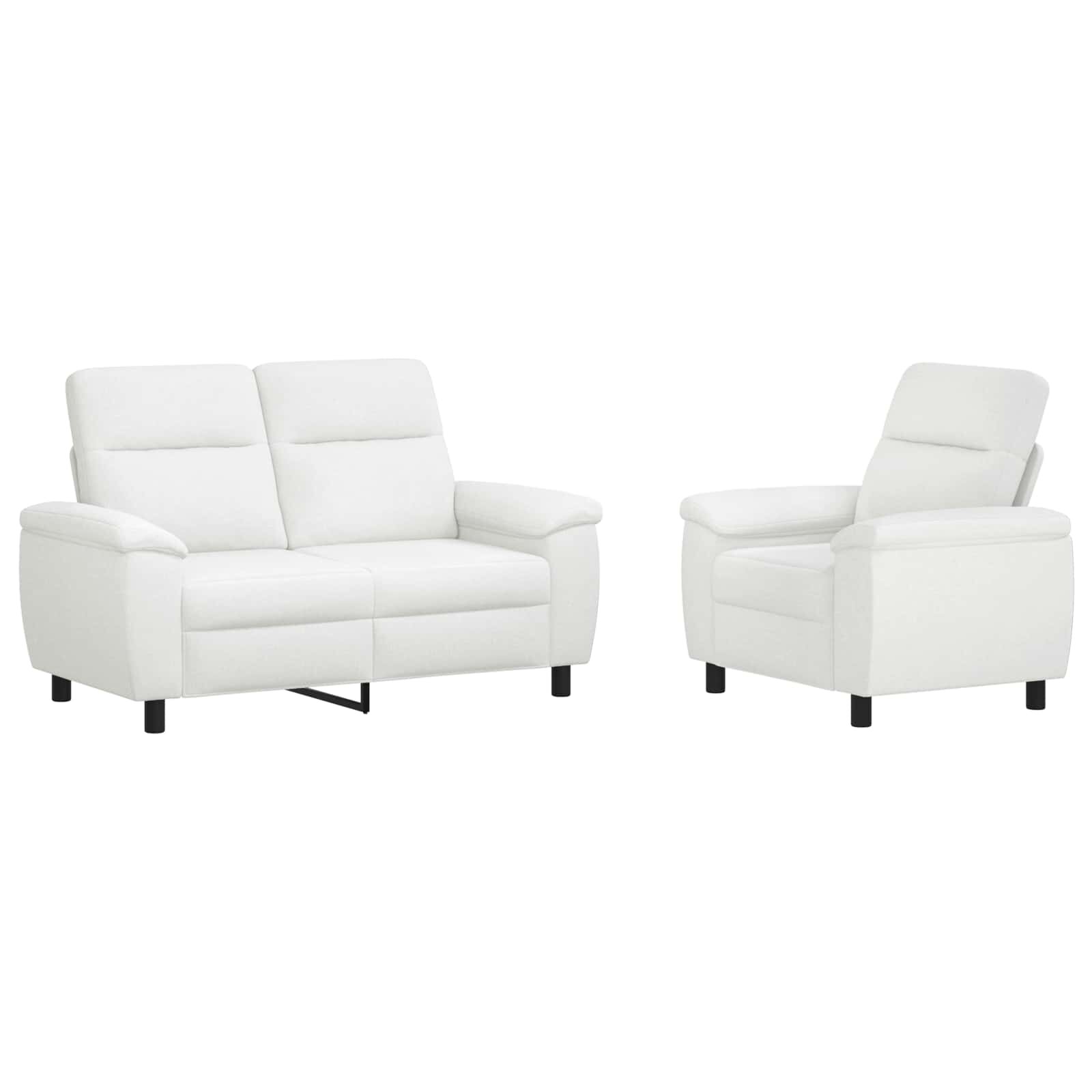 vidaXL Sada pohoviek 2 pcs Biela Látka