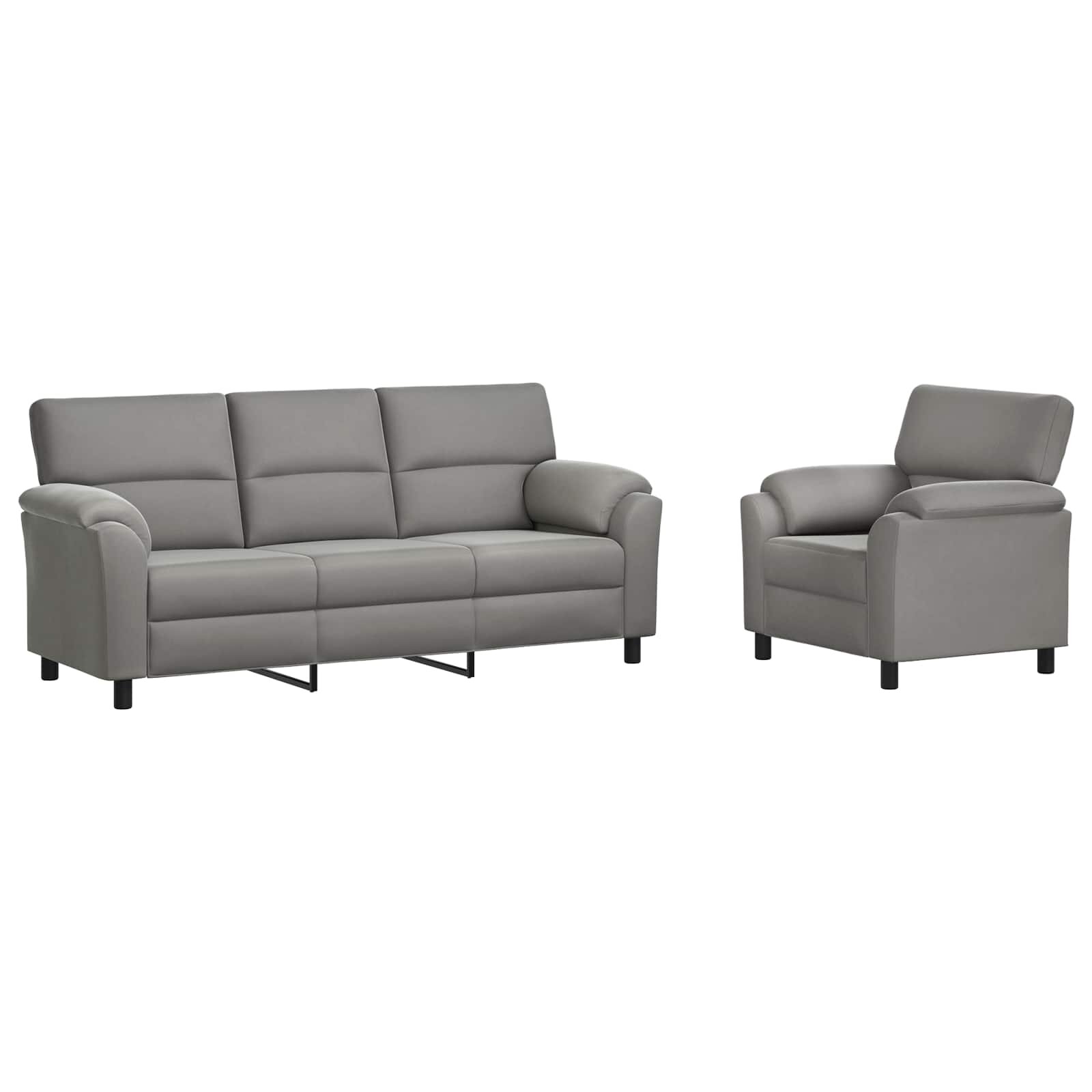 vidaXL Sada pohoviek 2 pcs Svetlosivá Zamat