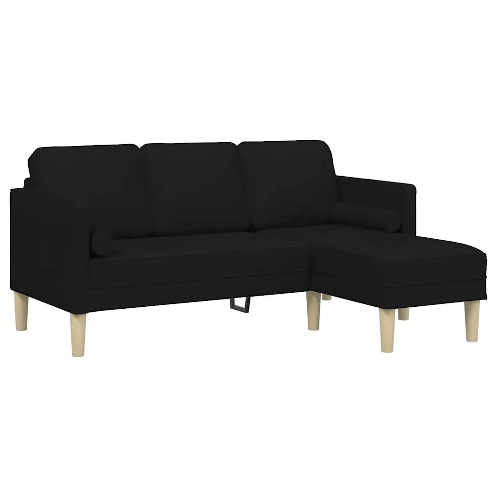vidaXL Sada pohoviek Čierna 173 x 131 x 67 cm Polyester