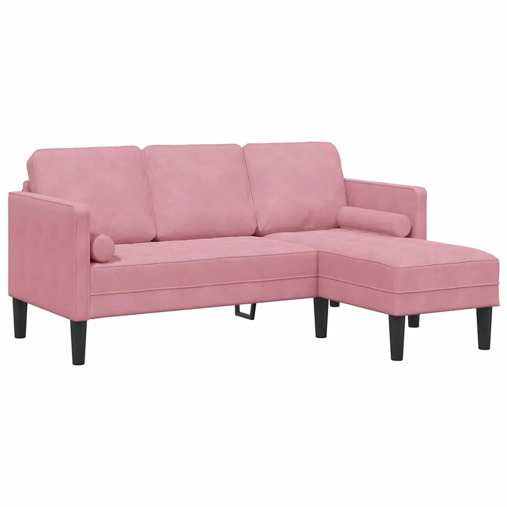 vidaXL Sada pohoviek s vankúšom Ružová Polyester