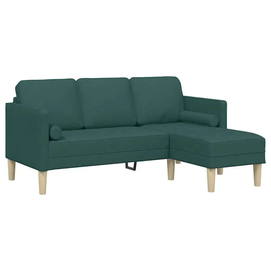 vidaXL Sada pohoviek s vankúšom Tmavozelená Polyester