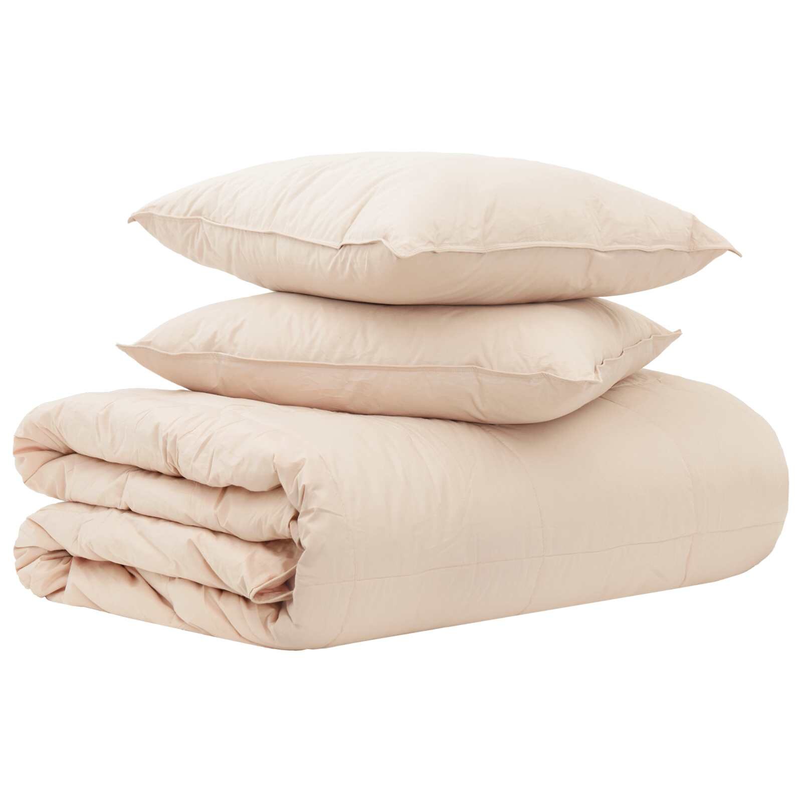 vidaXL Sada prikrývok 2 ks 200 x 220 cm Kapok a polyester Béžová