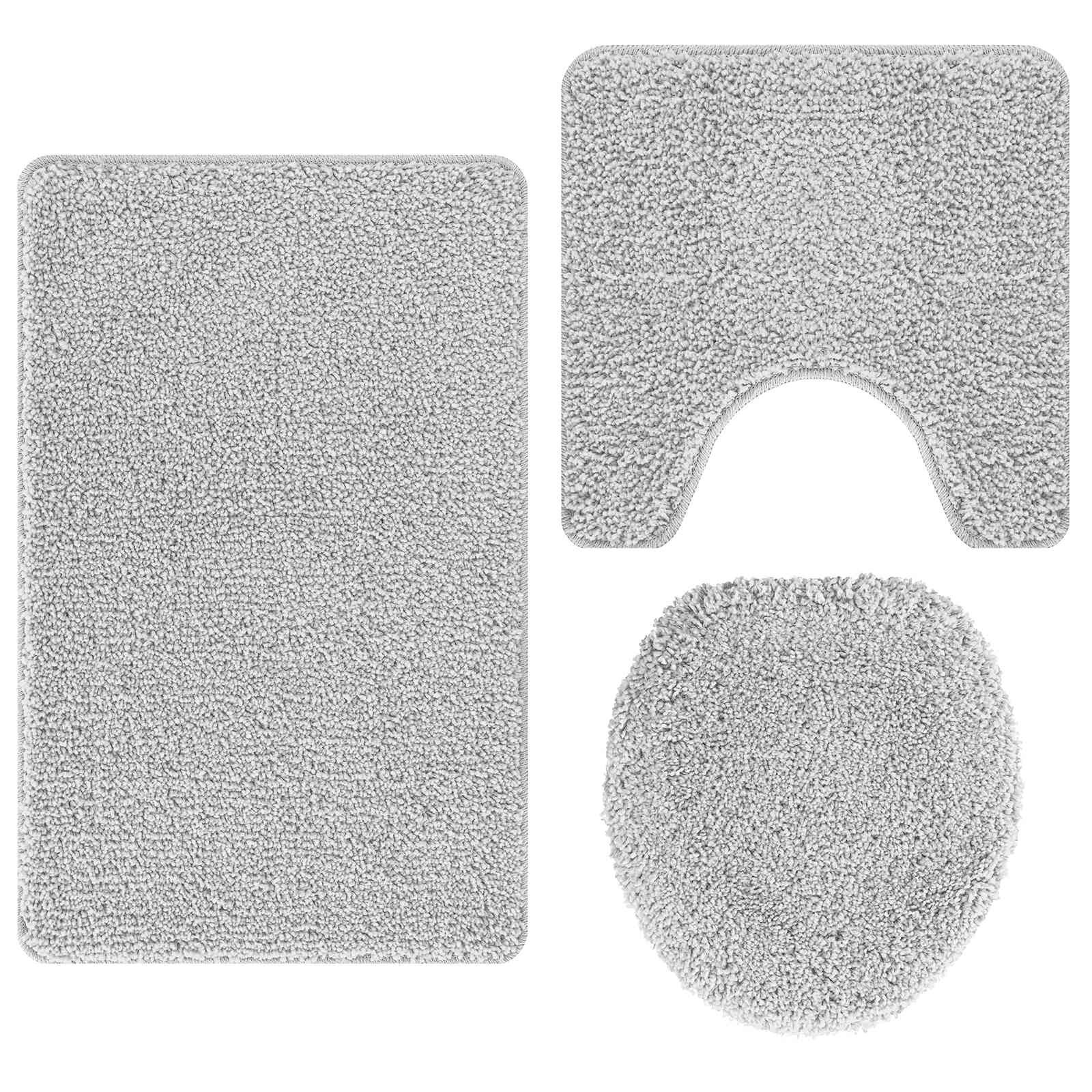 vidaXL Sada protišmykových kúpeľňových predložiek 3 ks Sivá 50 x 80 cm