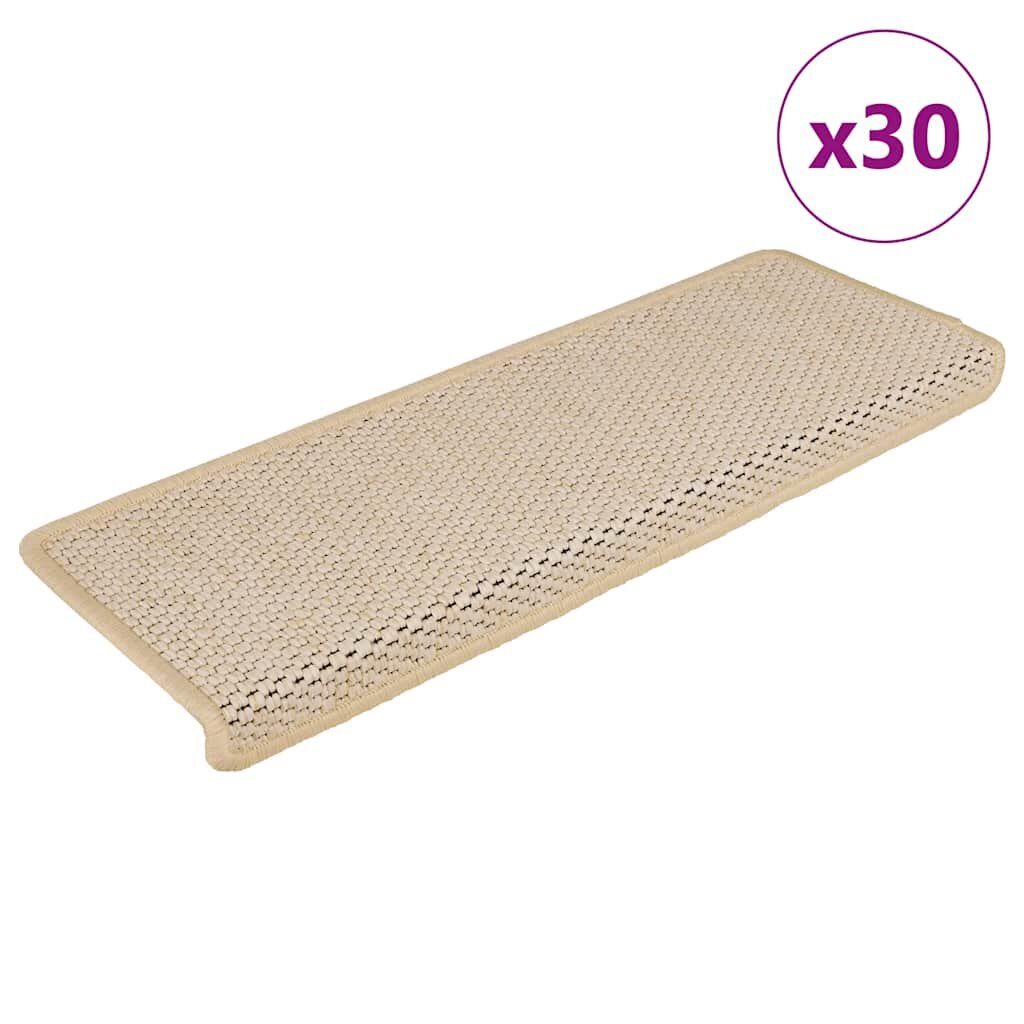 vidaXL Samolepiace nášľapy na schody sisal 30 ks 65x21x4 cm Berber