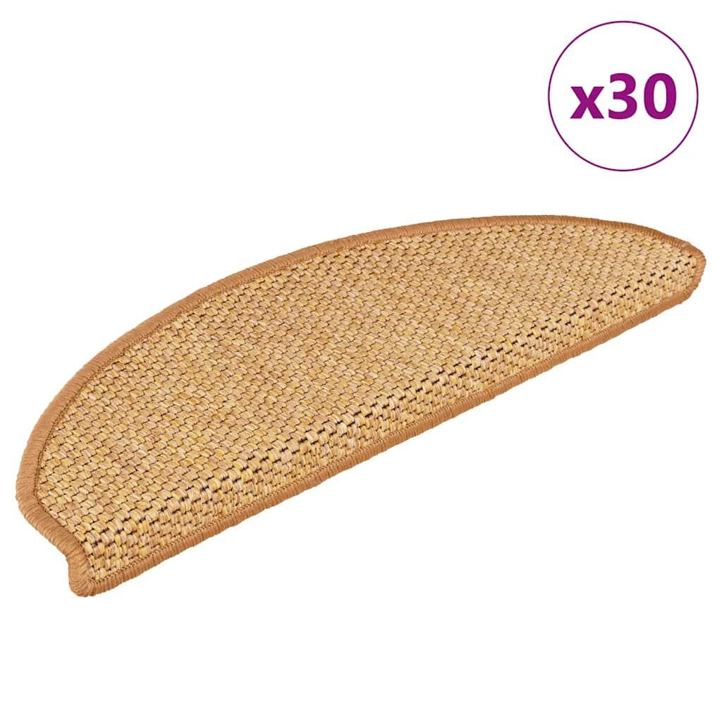 vidaXL Samolepiace nášľapy na schody sisal 30 ks 65x21x4 cm sisal