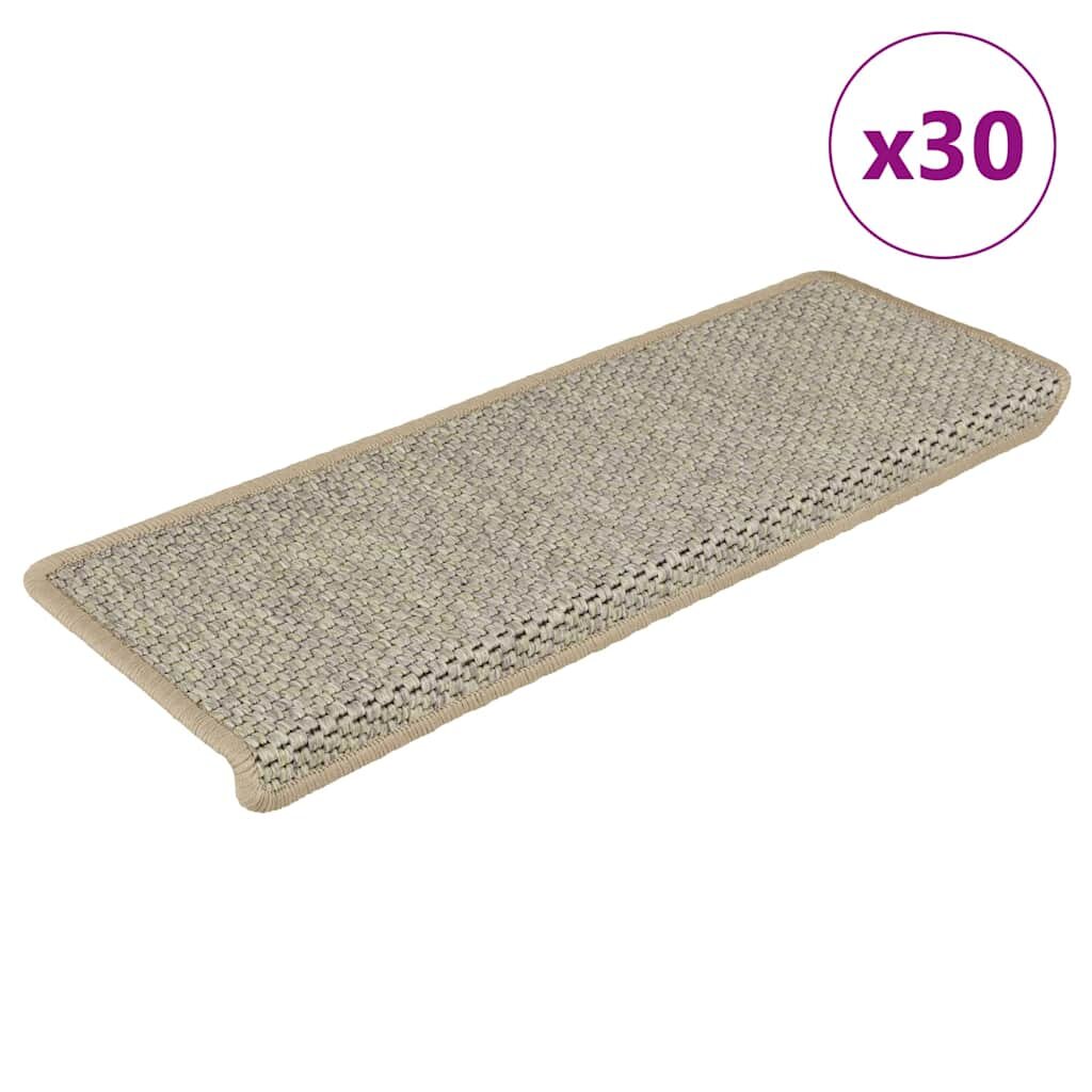 vidaXL Samolepiace nášľapy na schody vzhľad Sisal 30ks 65x21x4 svetlozelené