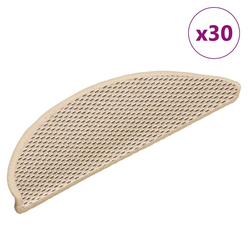 vidaXL Samolepiace nášľapy na schody vzhľad sisalu 30 ks 56x17x3 cm