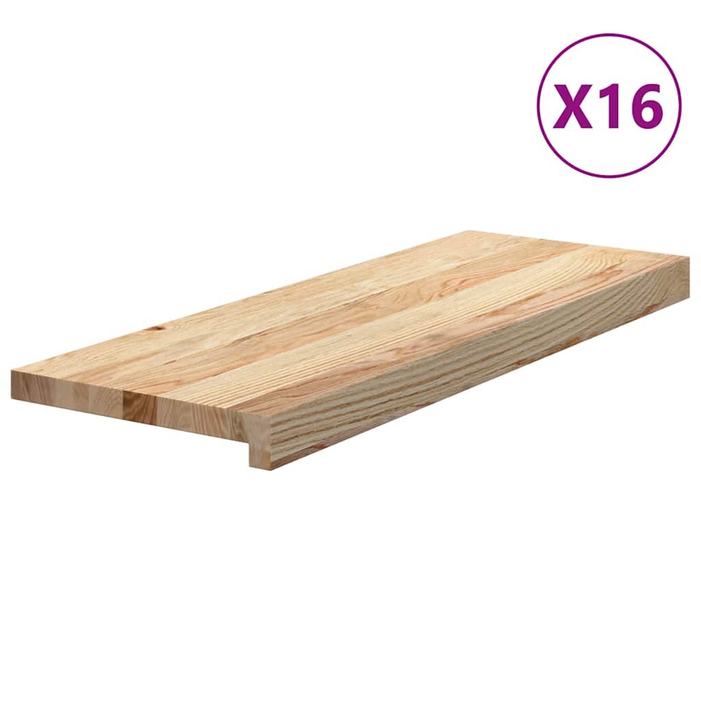 vidaXL Schodiskové stupne 16 ks 70x30x2 cm neošetrený dubový masív