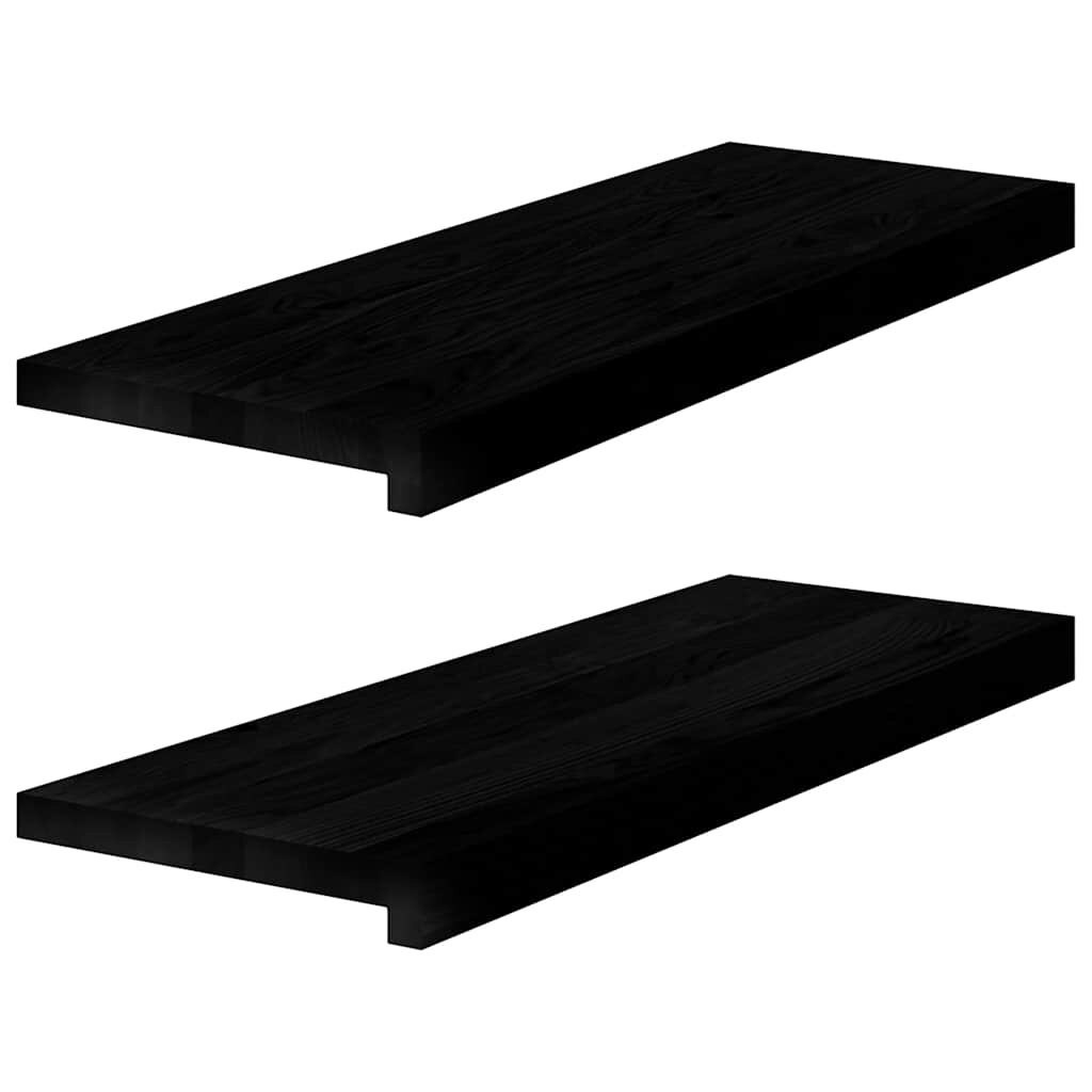 vidaXL Schodiskové stupne 2 ks hnedočierná 70x25x2 cm dubový masív