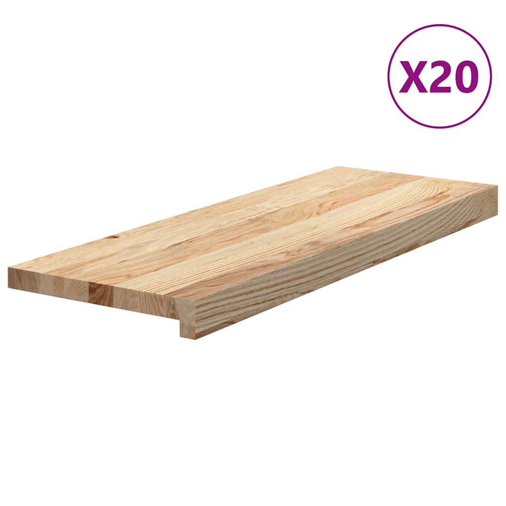 vidaXL Schodiskové stupne 20 ks 70x30x2 cm neošetrený dubový masív