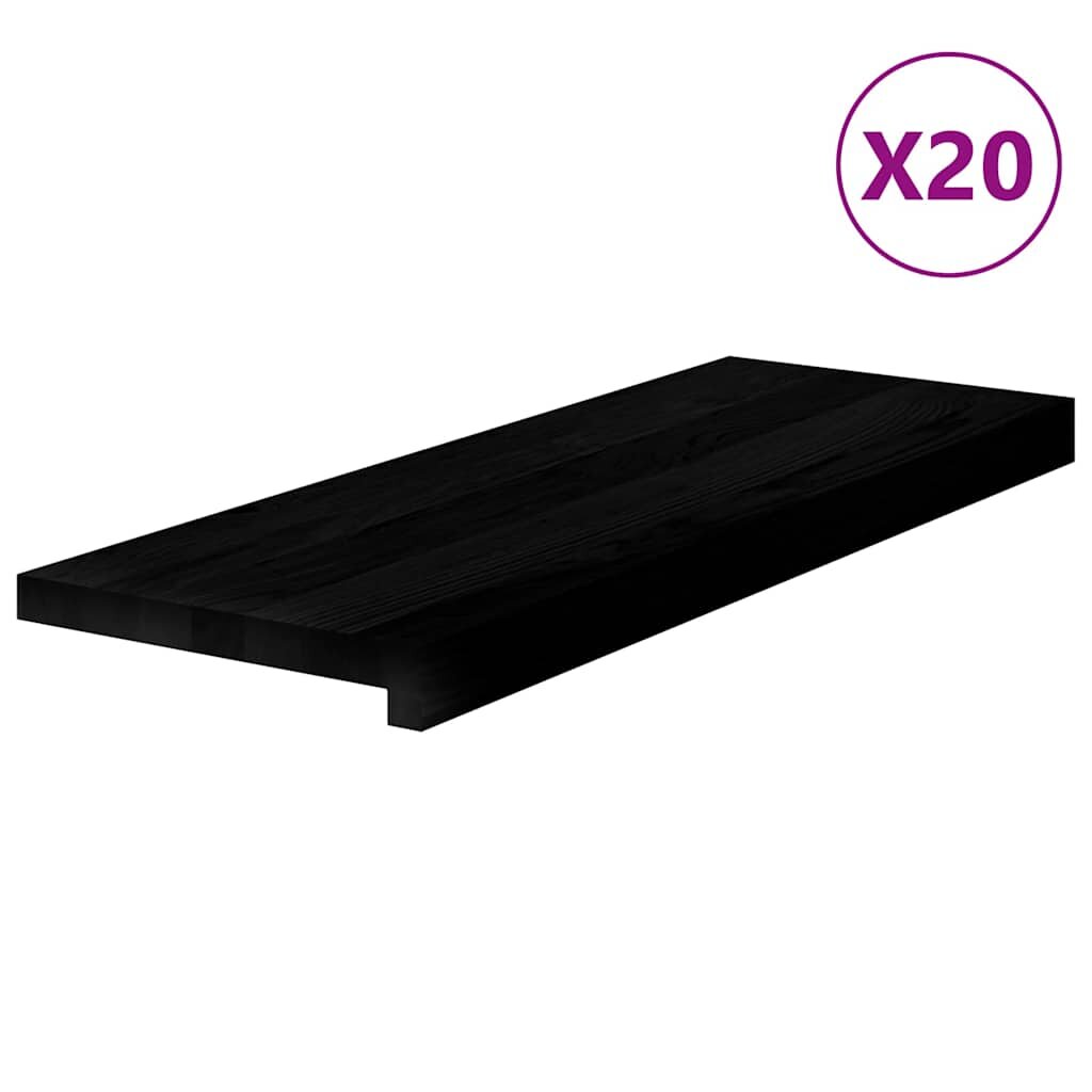 vidaXL Schodiskové stupne 20 ks hnedočierná 70x25x2 cm dubový masív