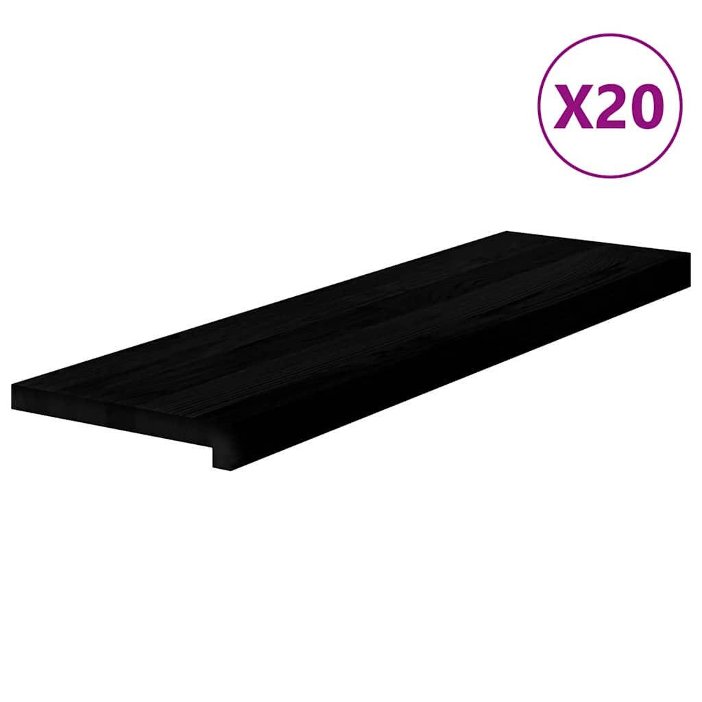 vidaXL Schodiskové stupne 20 ks hnedočierná 90x30x2 cm dubový masív