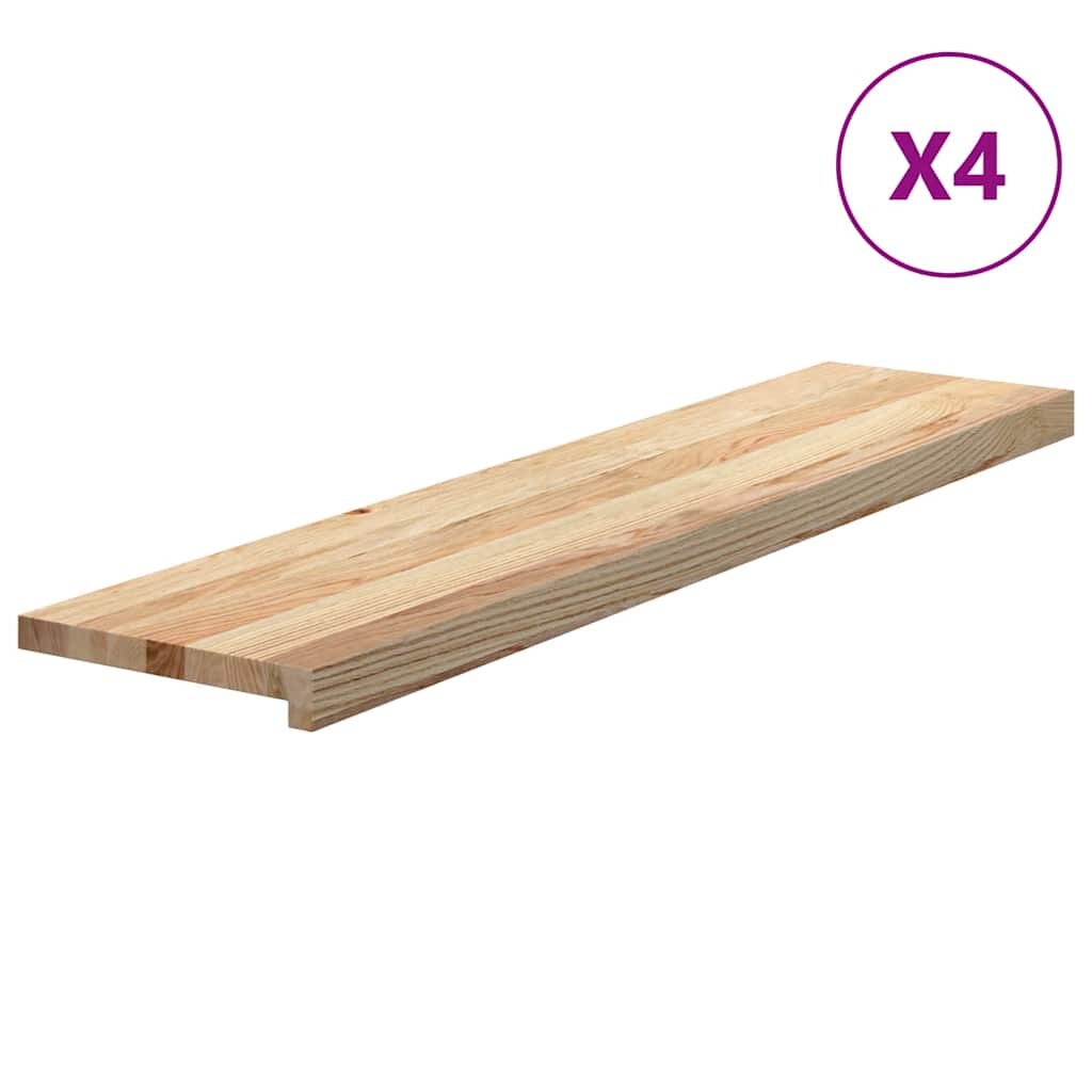 vidaXL Schodiskové stupne 4 ks 110x30x2 cm neošetrený dubový masív