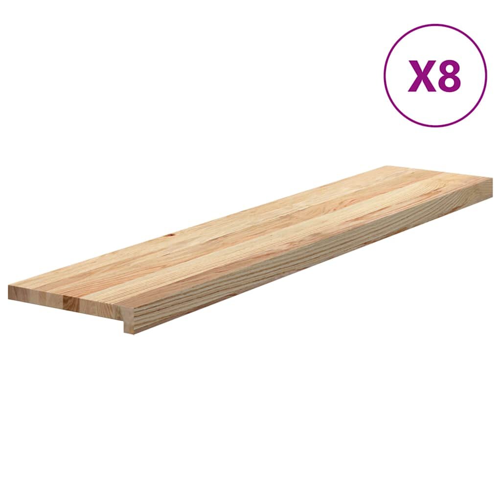 vidaXL Schodiskové stupne 8 ks 120x25x2 cm neošetrený dubový masív