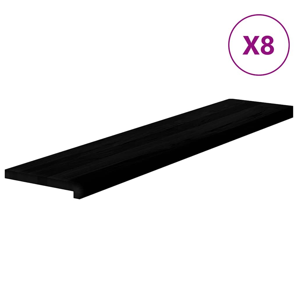 vidaXL Schodiskové stupne 8 ks hnedočierná 120x25x2 cm dubový masív