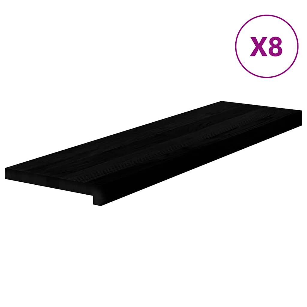 vidaXL Schodiskové stupne 8 ks hnedočierná 90x30x2 cm dubový masív