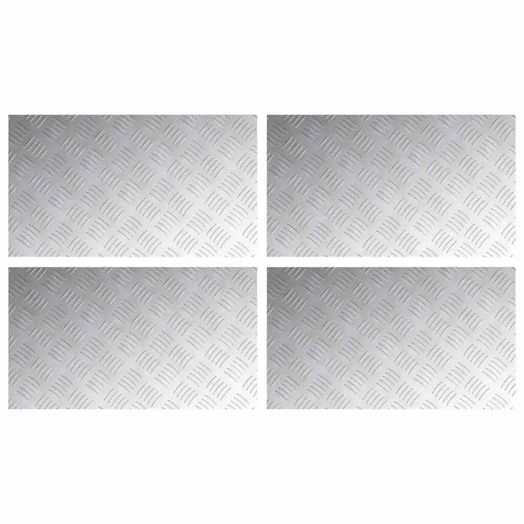 vidaXL Schodový rošt 4 ks 70 x 40 cm Strieborná Hliník Obdĺžnikový