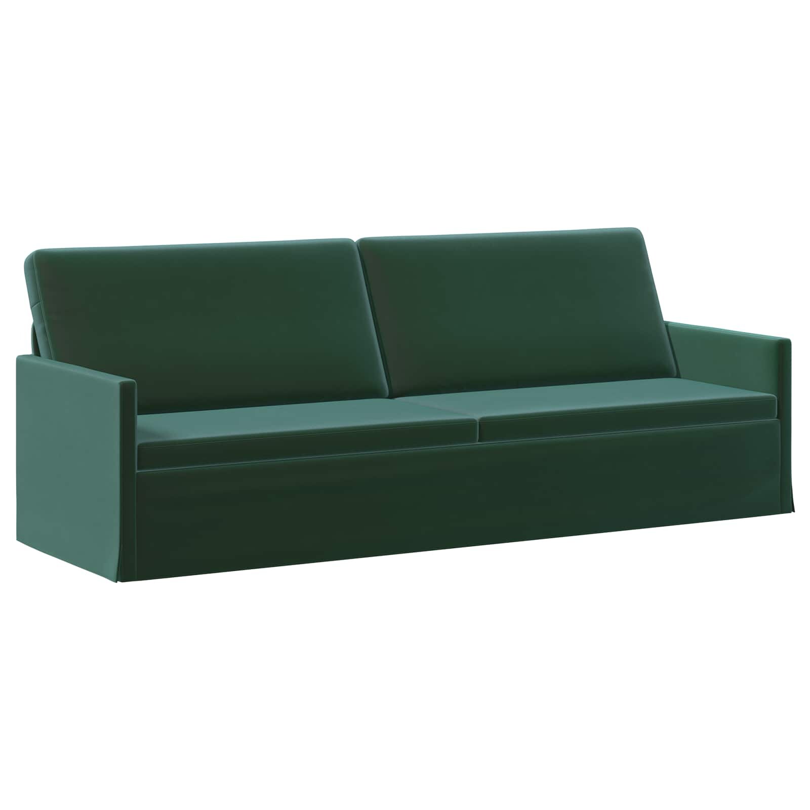 vidaXL Sedačka pre 3 Tmavozelená 220 x 81 x 82 cm Zamat