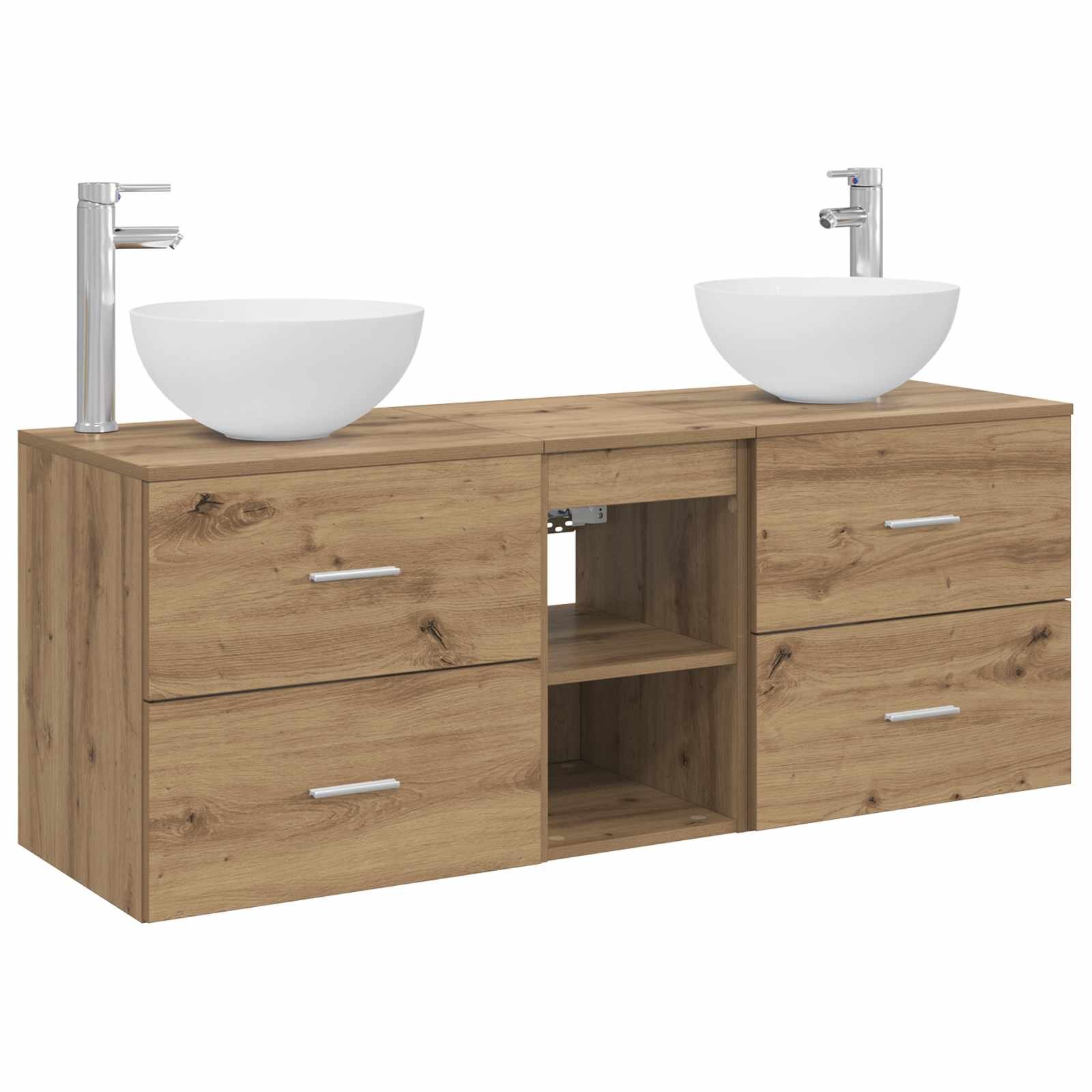 vidaXL Set kabinetov do kúpeľne 3 ks Dub artisan 129 x 35 x 80 cm