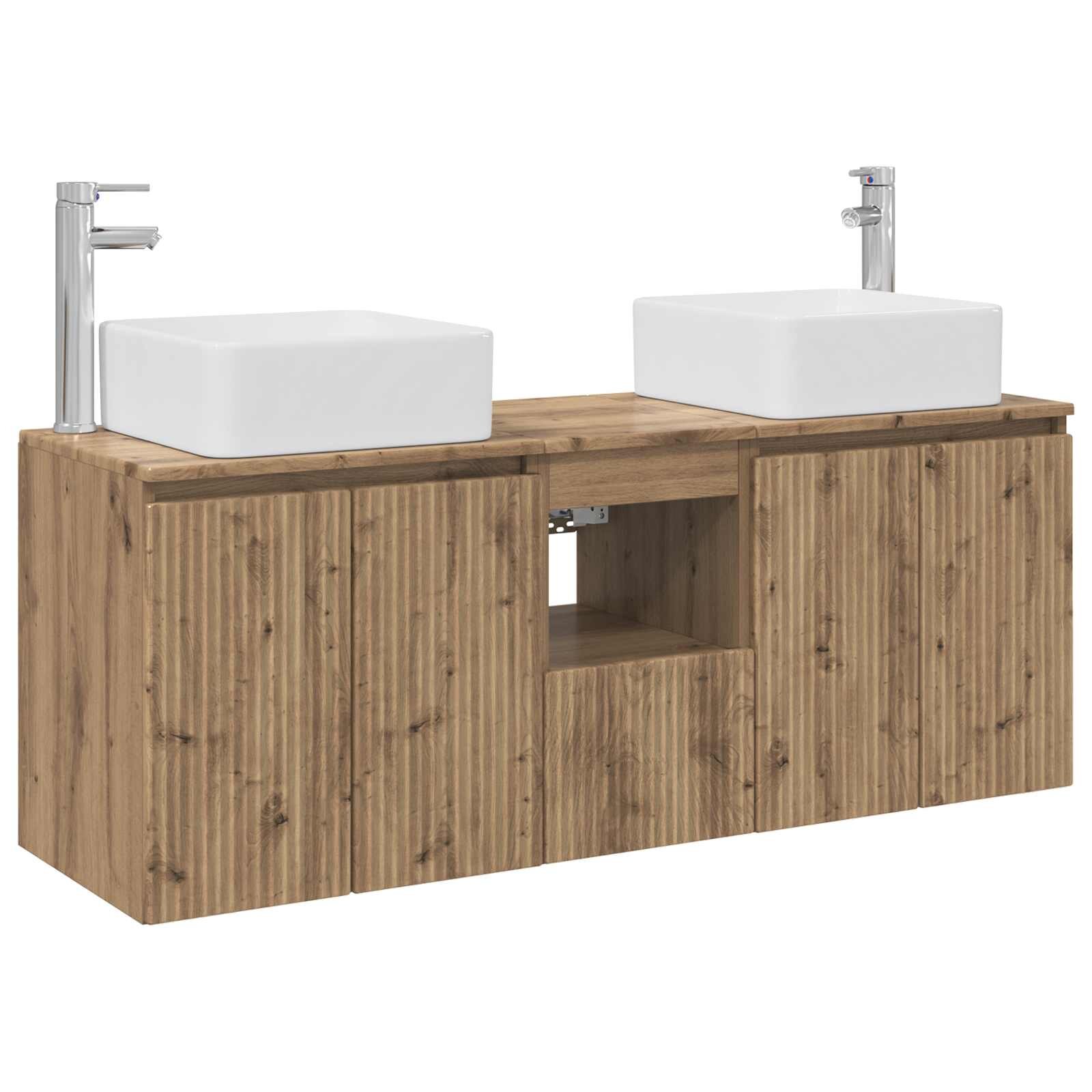 vidaXL Set kabinetov do kúpeľne 3 ks Dub artisan 129 x 41 x 80 cm