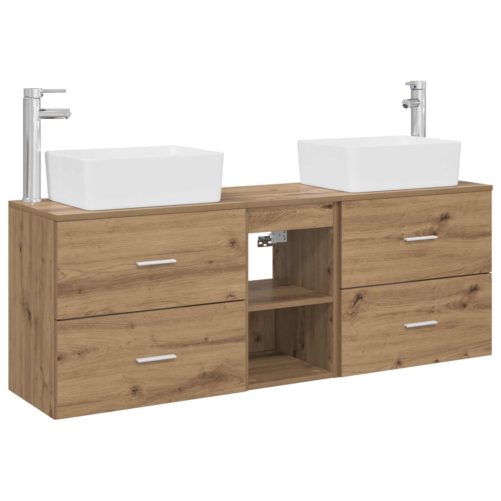 vidaXL Set kabinetov do kúpeľne 3 ks Dub artisan 136 x 35 x 80 cm