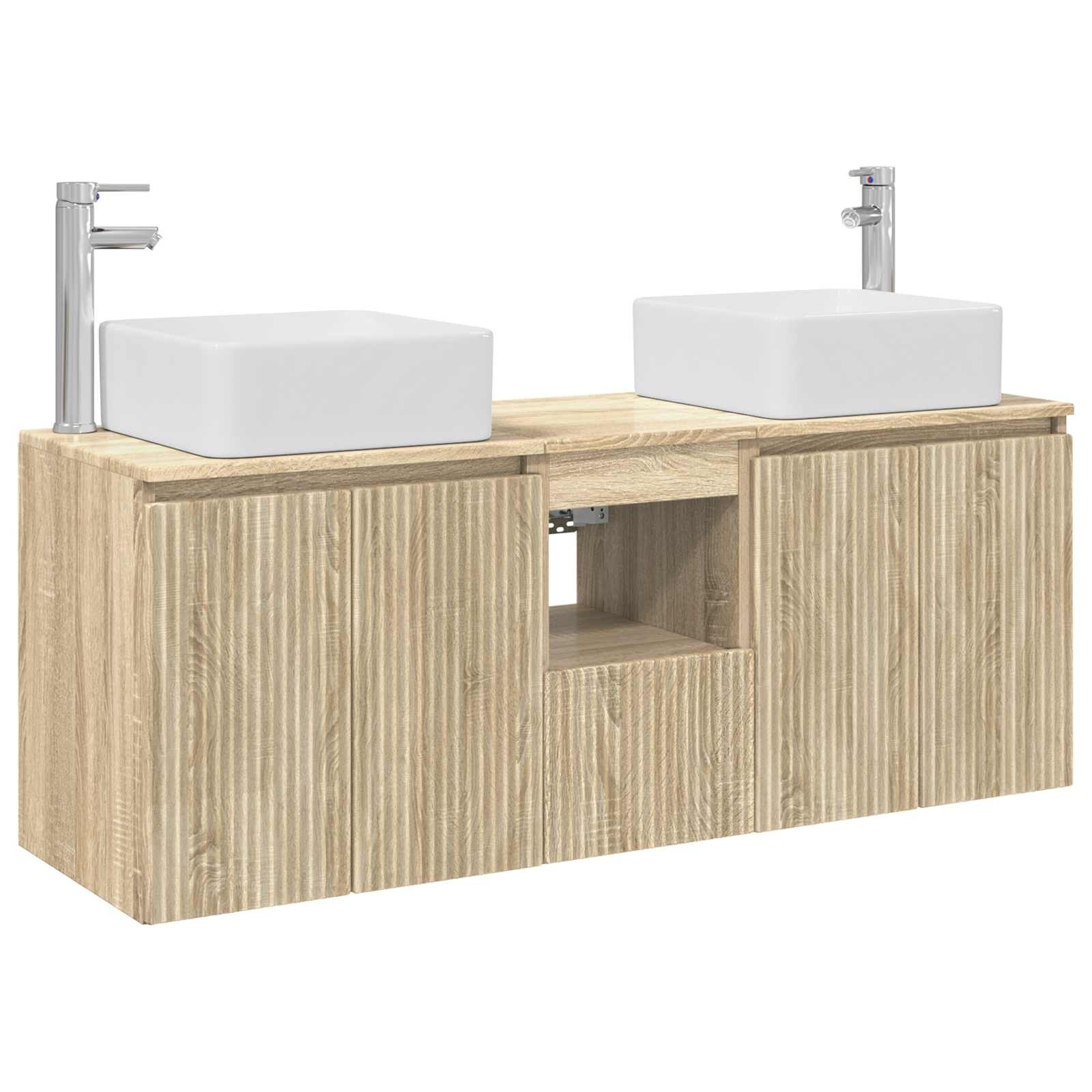 vidaXL Set kabinetov do kúpeľne 3 ks Dub sonoma 129 x 41 x 80 cm