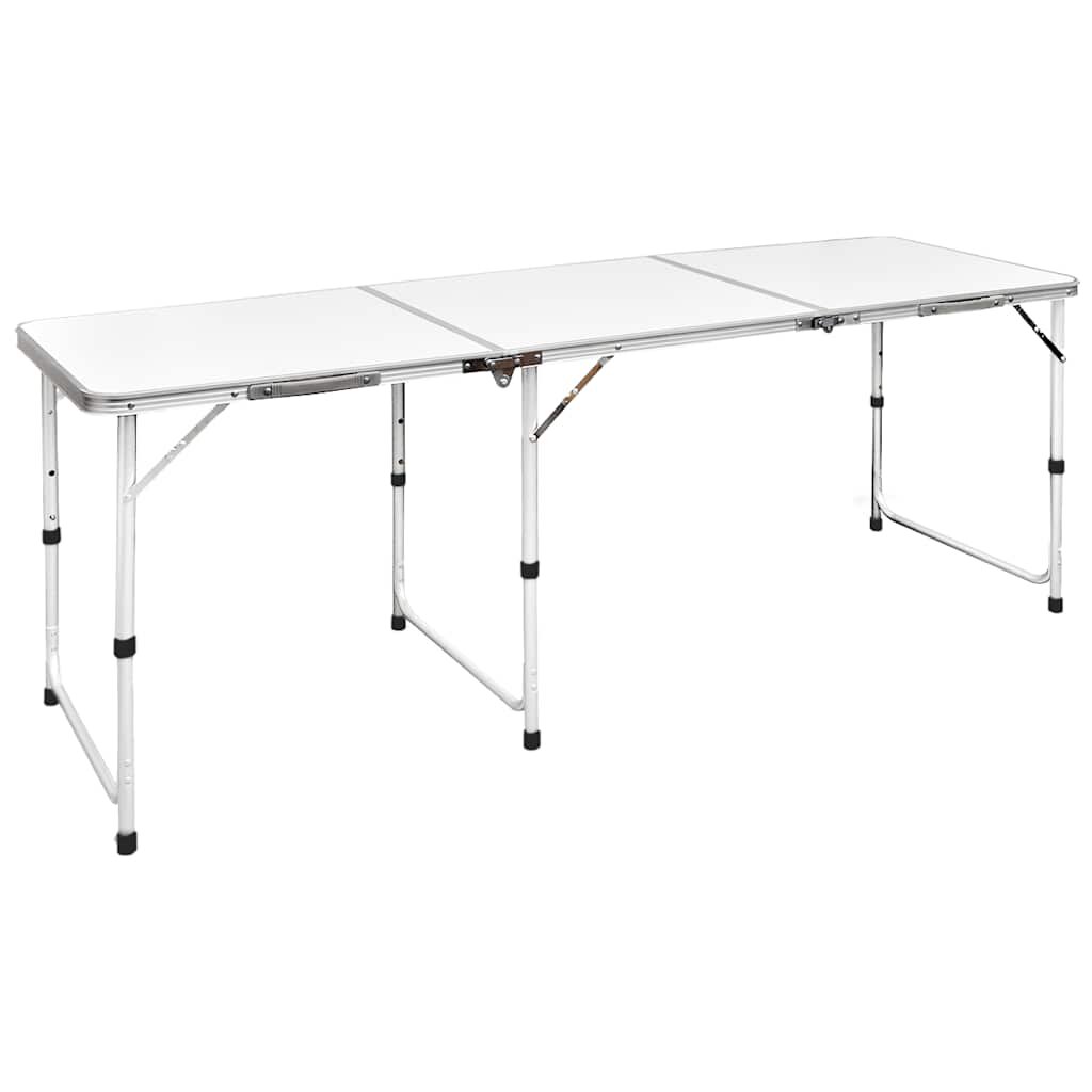 vidaXL Skladací kempingový stôl z hliníka s nastaviteľnou výškou 180 x 60 cm