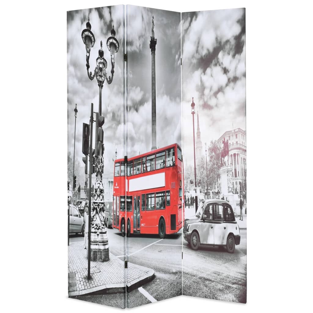 vidaXL Skladací paraván 120x170 cm potlač Londýna čierno-biely