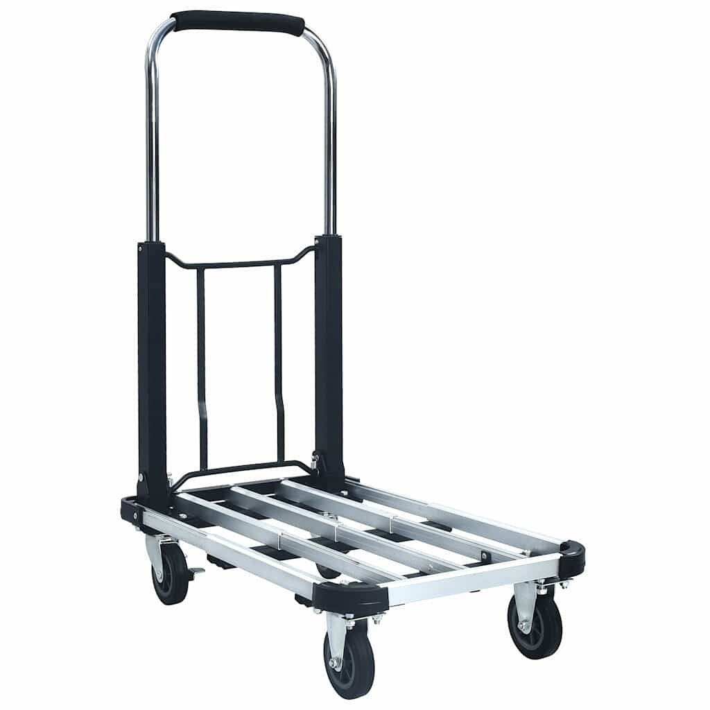 vidaXL Skladací prepravný vozík strieborný hliníkový 150 kg