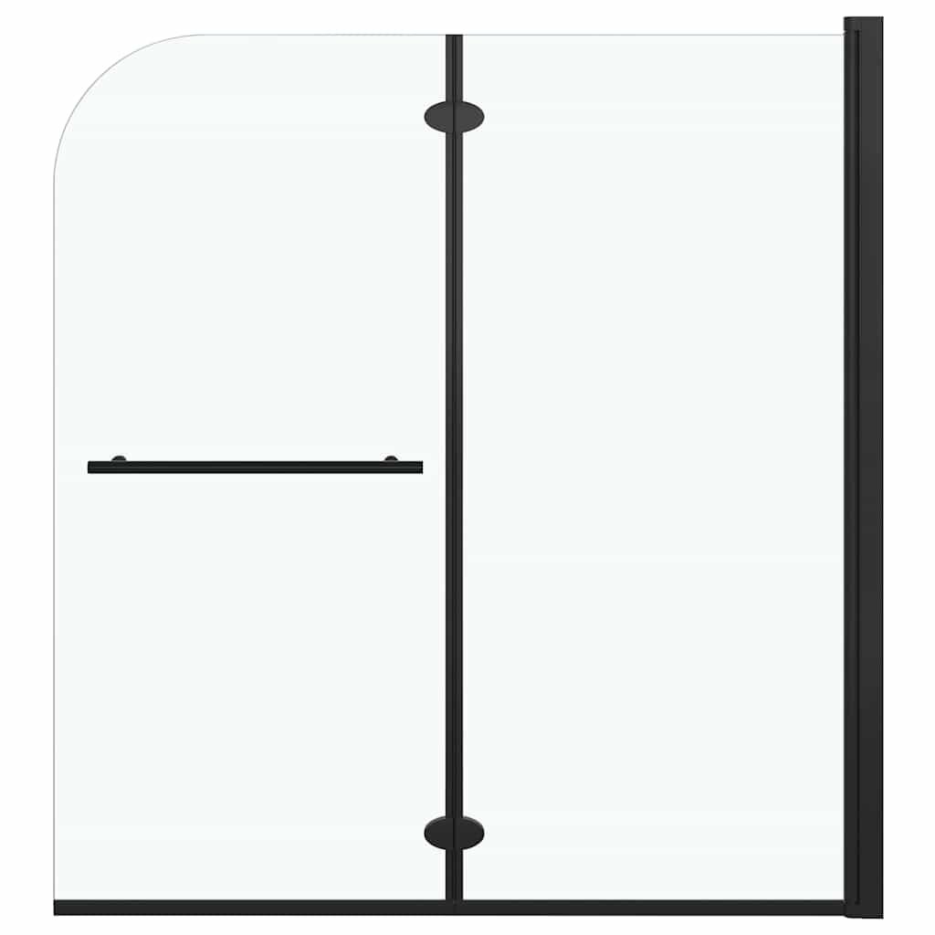 vidaXL Skladací sprchový kút 2 panely 120x140 cm ESG čierny