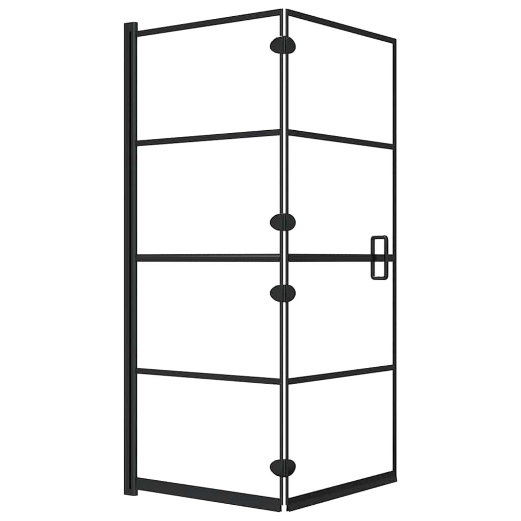 vidaXL Skladací sprchový kút ESG 120x140 cm čierny