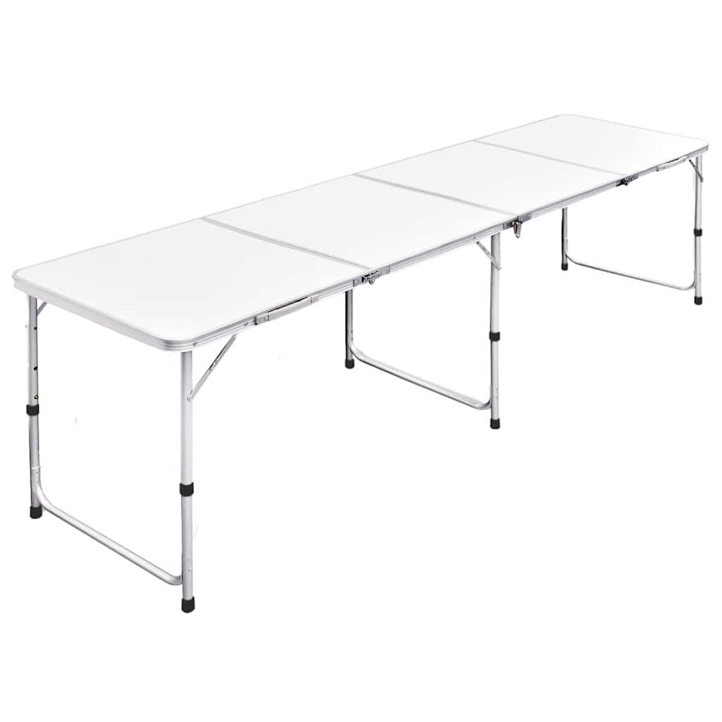 vidaXL Skladací výškovo nastaviteľný kempingový stôl 240 x 60 cm hliníkový