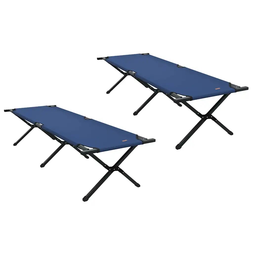 vidaXL Skladacia kempingová posteľ 2 ks Modrá 193 x 69 x 45 cm