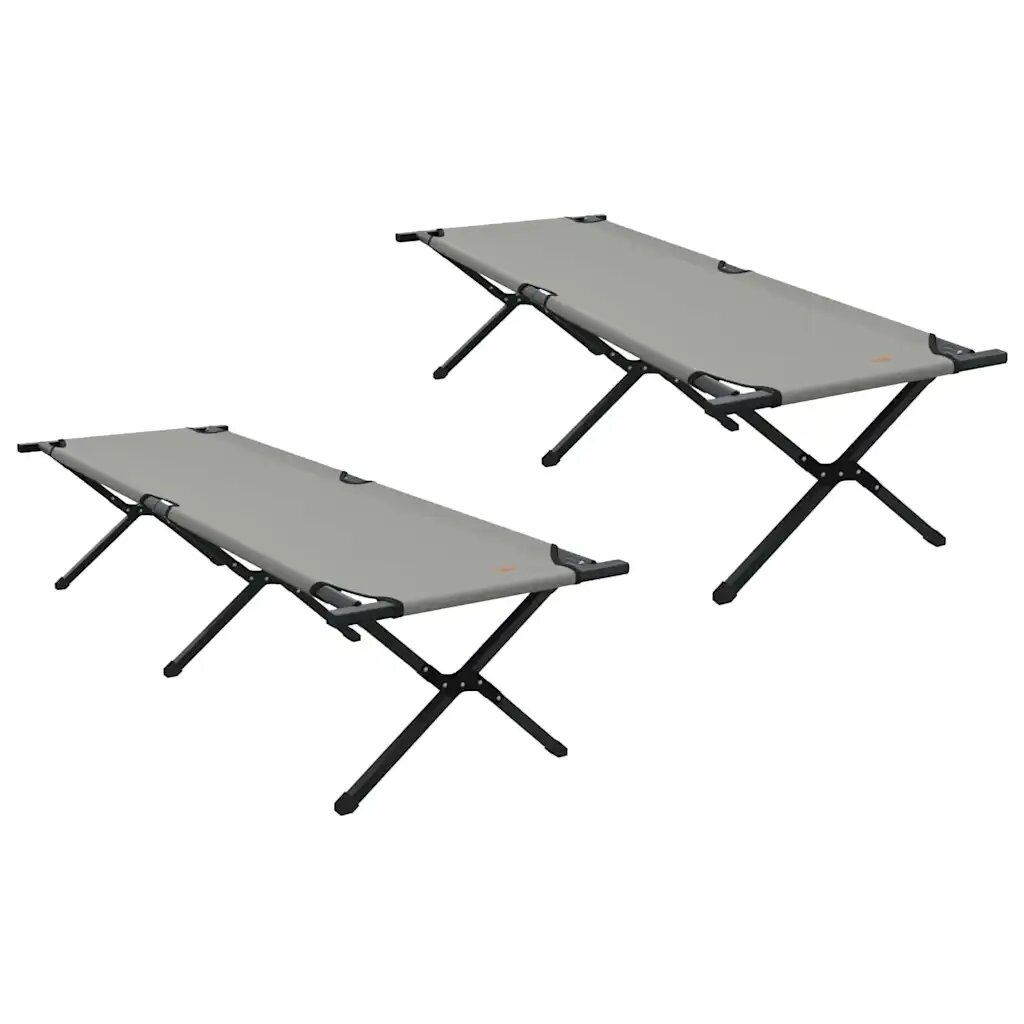 vidaXL Skladacia kempingová posteľ 2 ks Sivá 193 x 69 x 45 cm