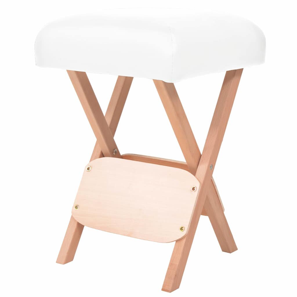 vidaXL Skladacia masérska stolička 12 cm sedadlo biela