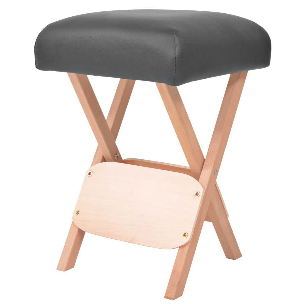 vidaXL Skladacia masérska stolička 12 cm sedadlo čierna