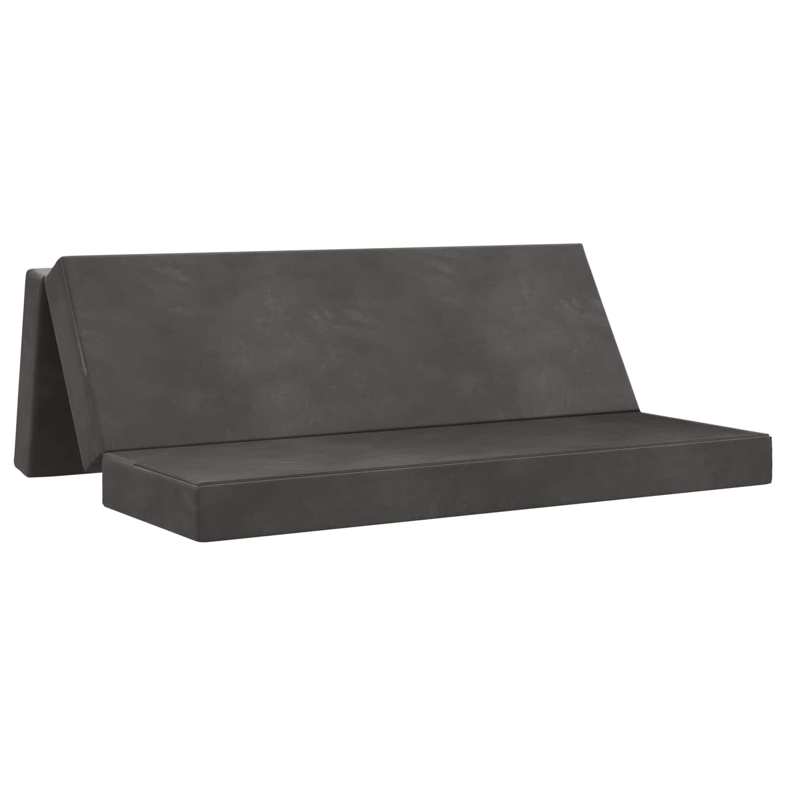 vidaXL Skladacia pohovka na spaní 180 x 67 x 45 cm Tmavosivá