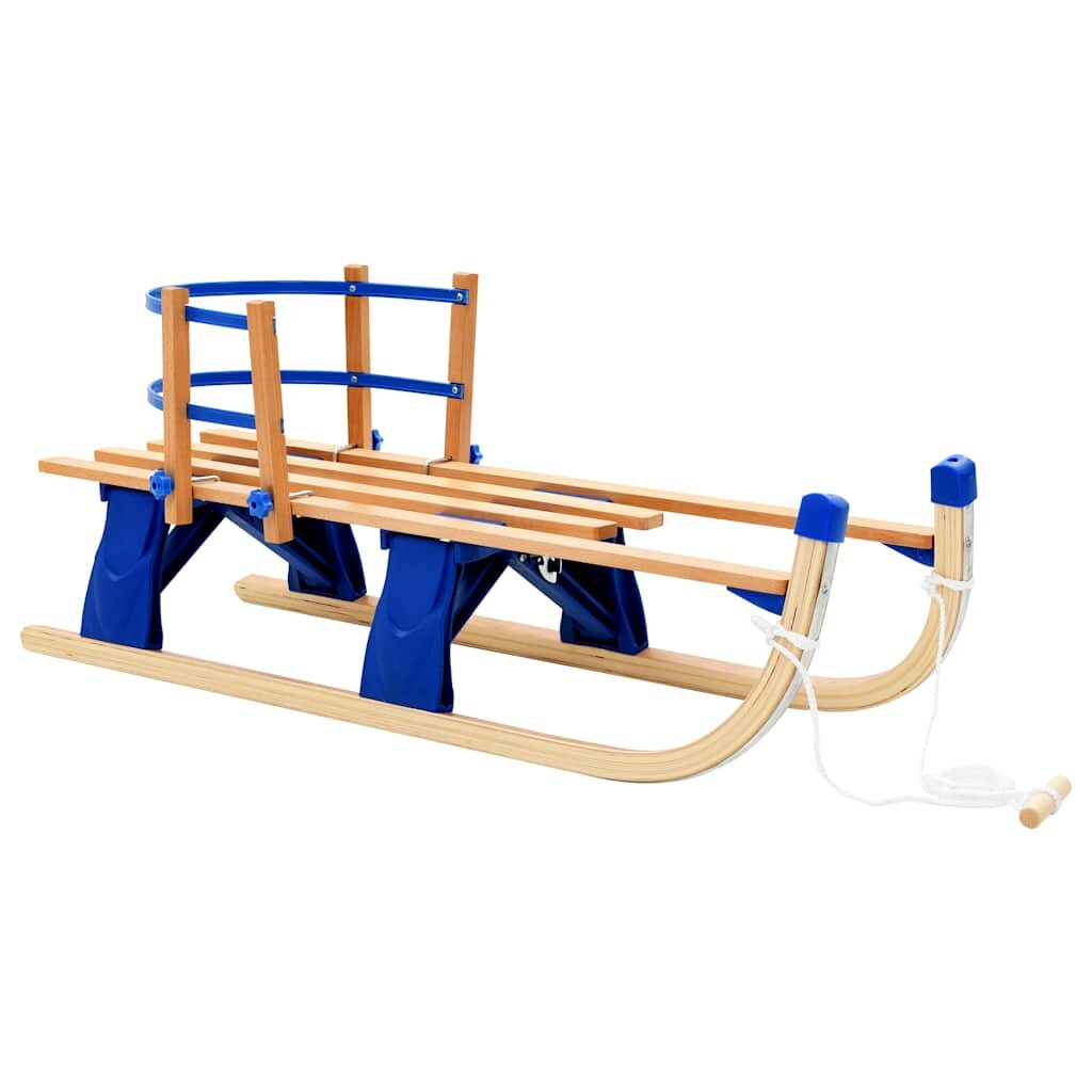 vidaXL Skladacie snehové sánky s operadlom drevo 119 cm