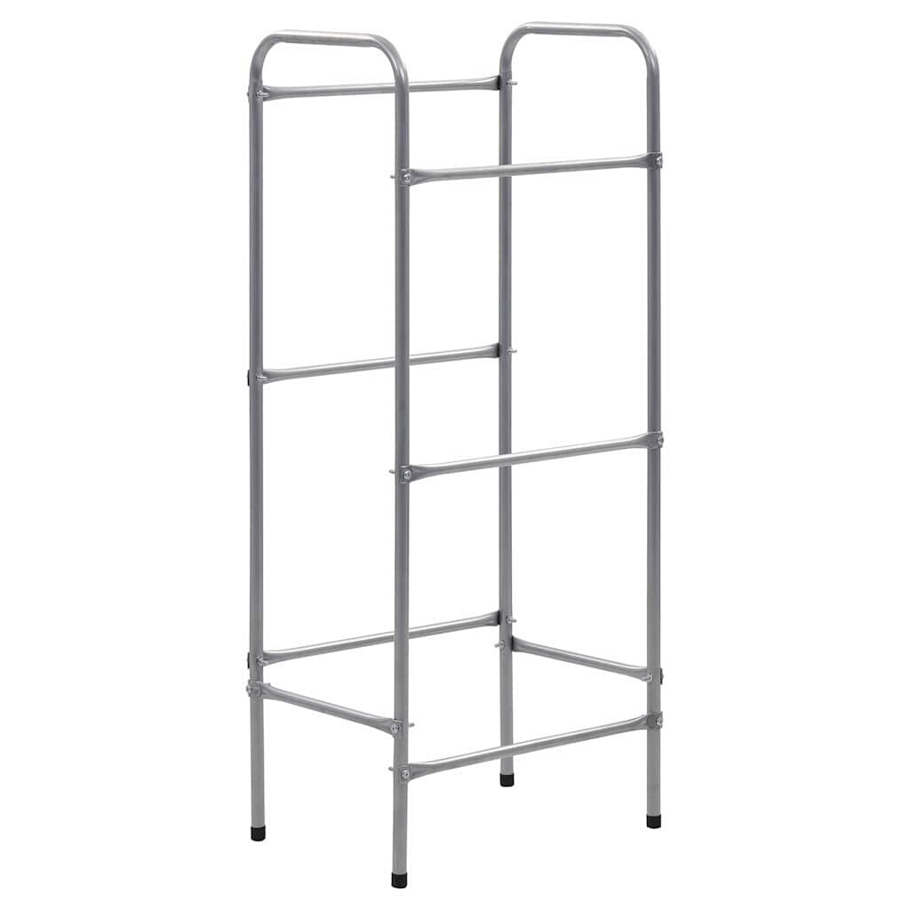 vidaXL Skladovací regál na 3 prepravky strieborný 50x33x116 cm oceľ