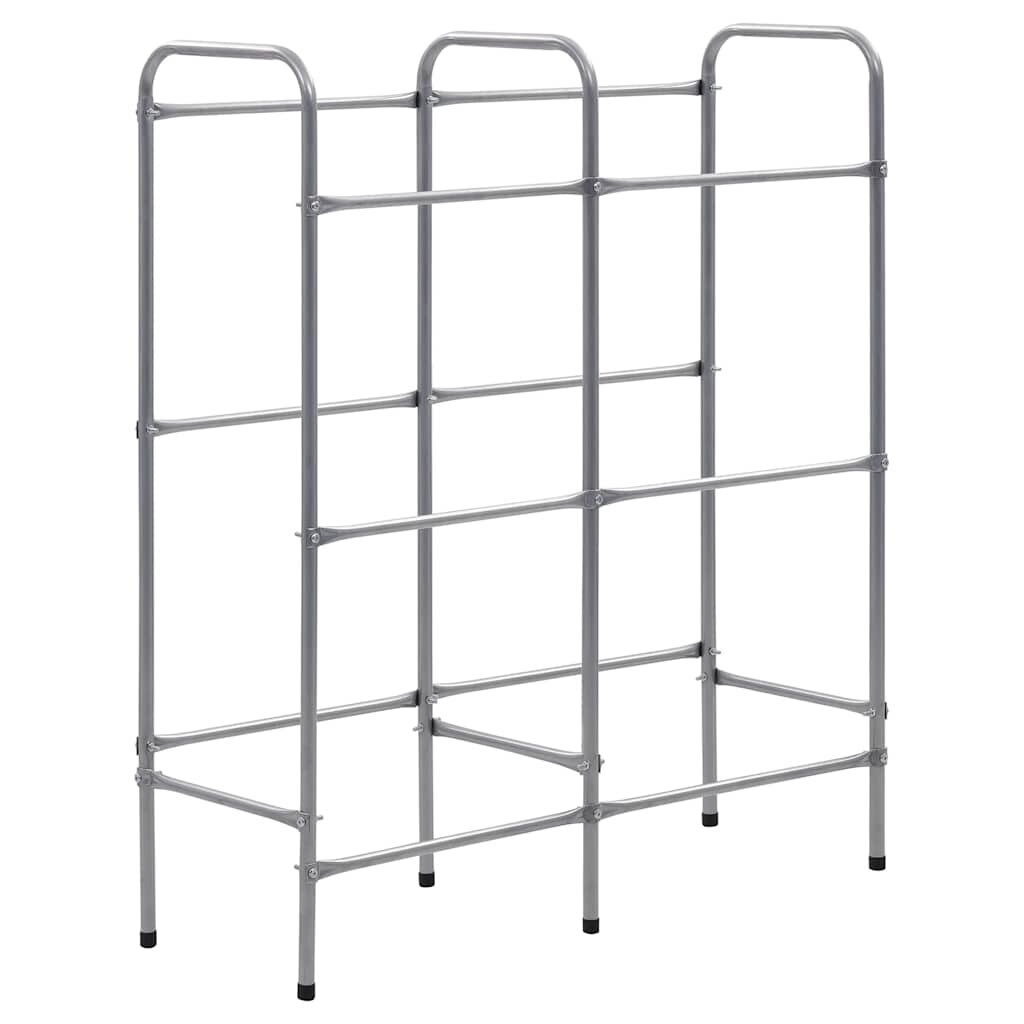 vidaXL Skladovací regál na 6 prepraviek strieborný 96x33x116 cm oceľ