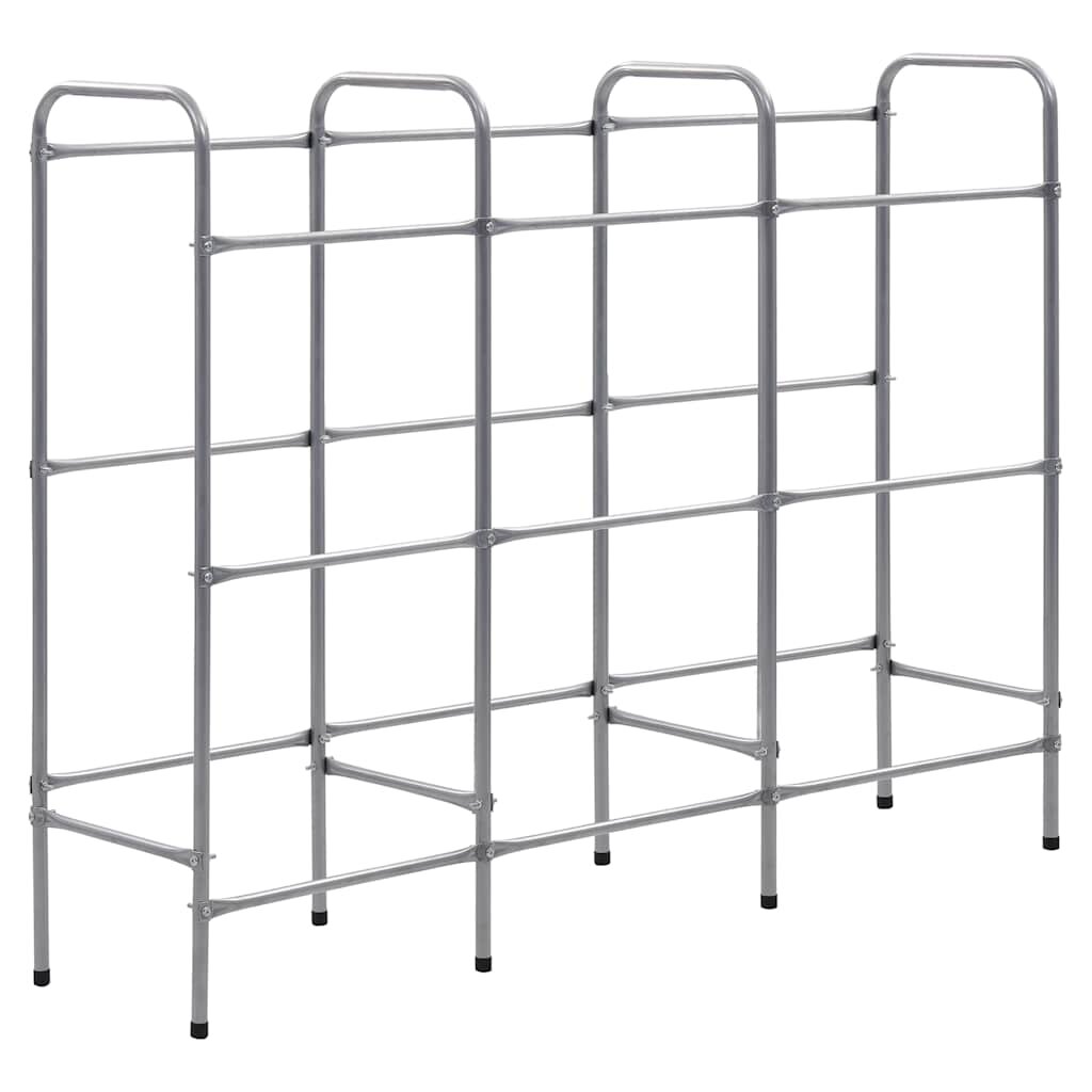 vidaXL Skladovací regál na 9 prepraviek strieborný 145x33x116 cm oceľ