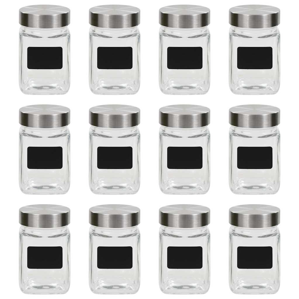 vidaXL Skladovacie poháre s nálepkou 12 ks 300 ml