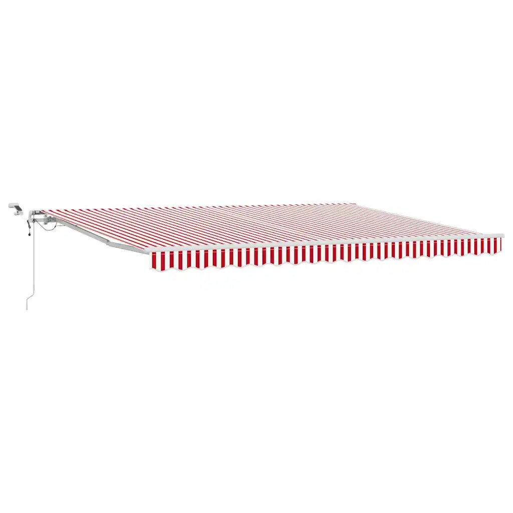 vidaXL Sklopná markíza Červená a Biela 450 × 350 cm Polyester